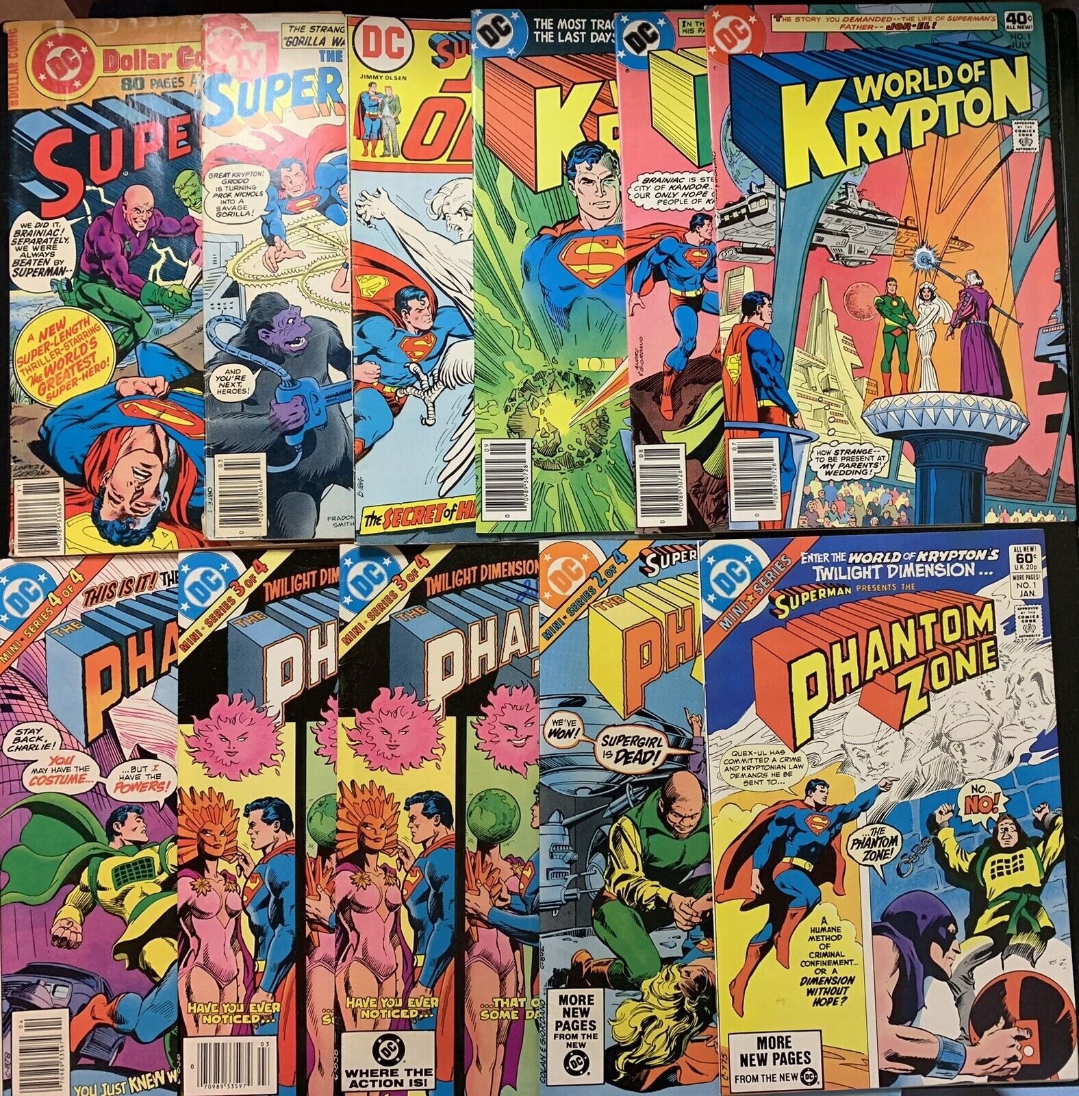Superman Comic Lot 11 Books Phantom Zone 1-3 World Of Krypton 1-4 Super Friends