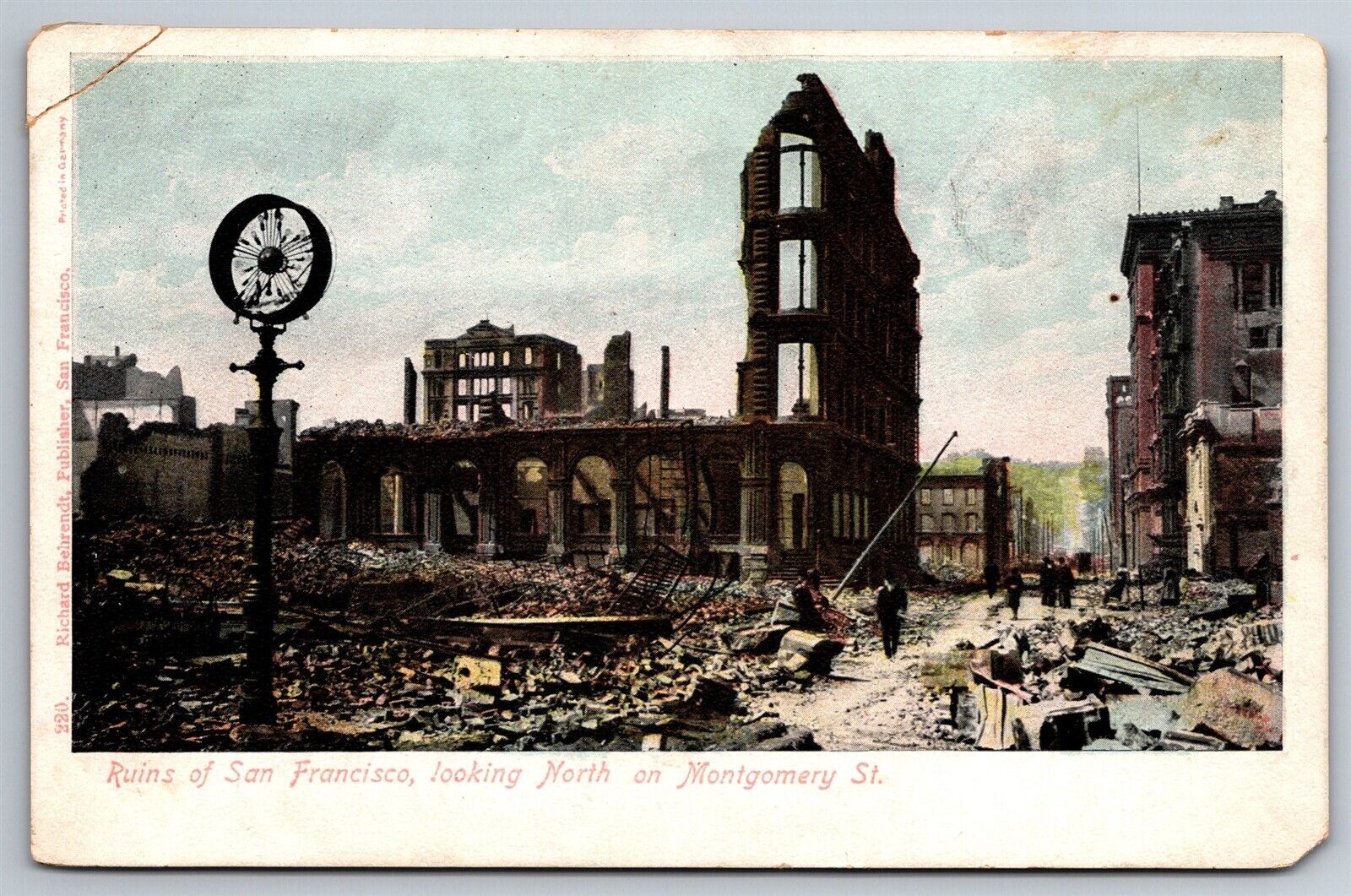 Montgomery St Earthquake Disaster San Francisco CA C1906 UDB Postcard M22