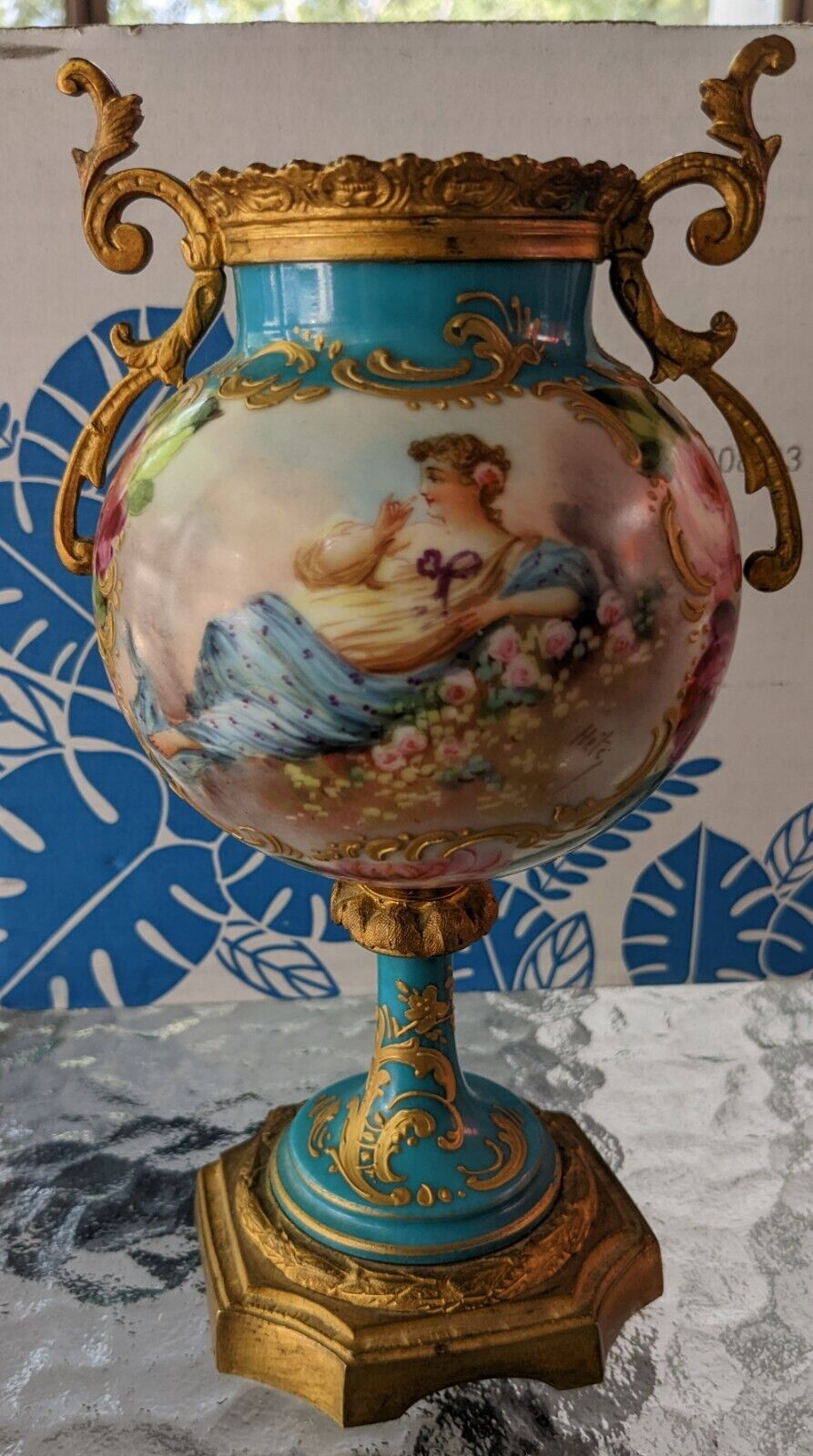 1771 Sèvres porcelain urn Vase Gilt bronze France signed Hete Chateau Style