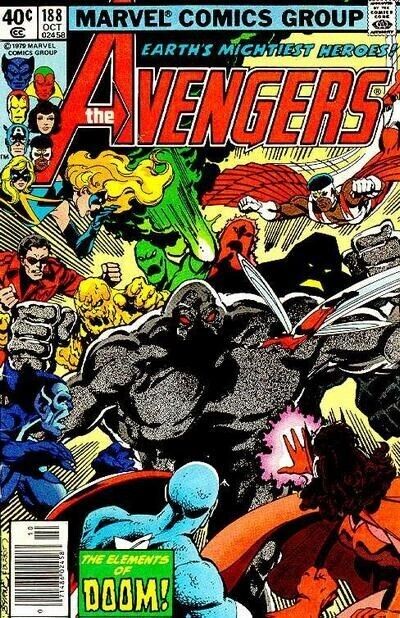 Avengers (1963) #188 1st Appearance Elements of Doom Newsstand VF+. Stock Image