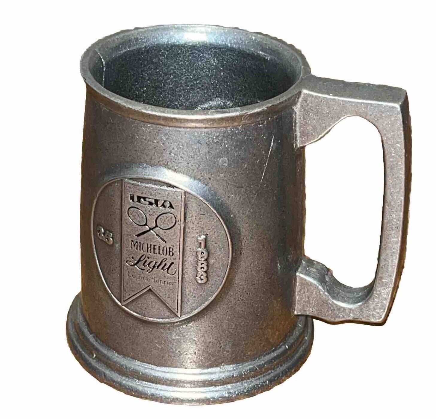 Vintage Michelob Light League Tennis 1983 Aluminum Beer Mug