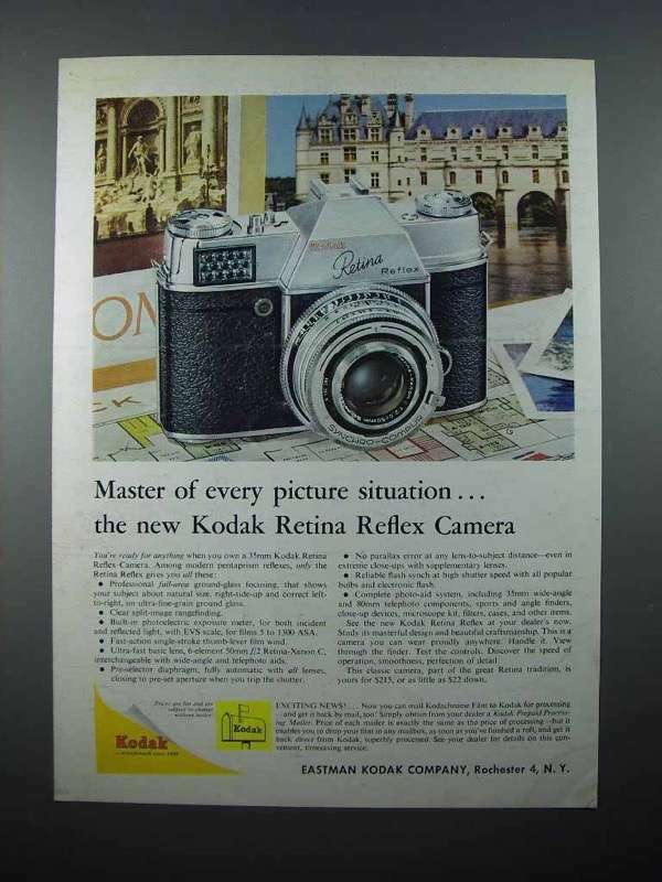 1958 Kodak Retina Reflex Camera Ad - Master of Every Situation