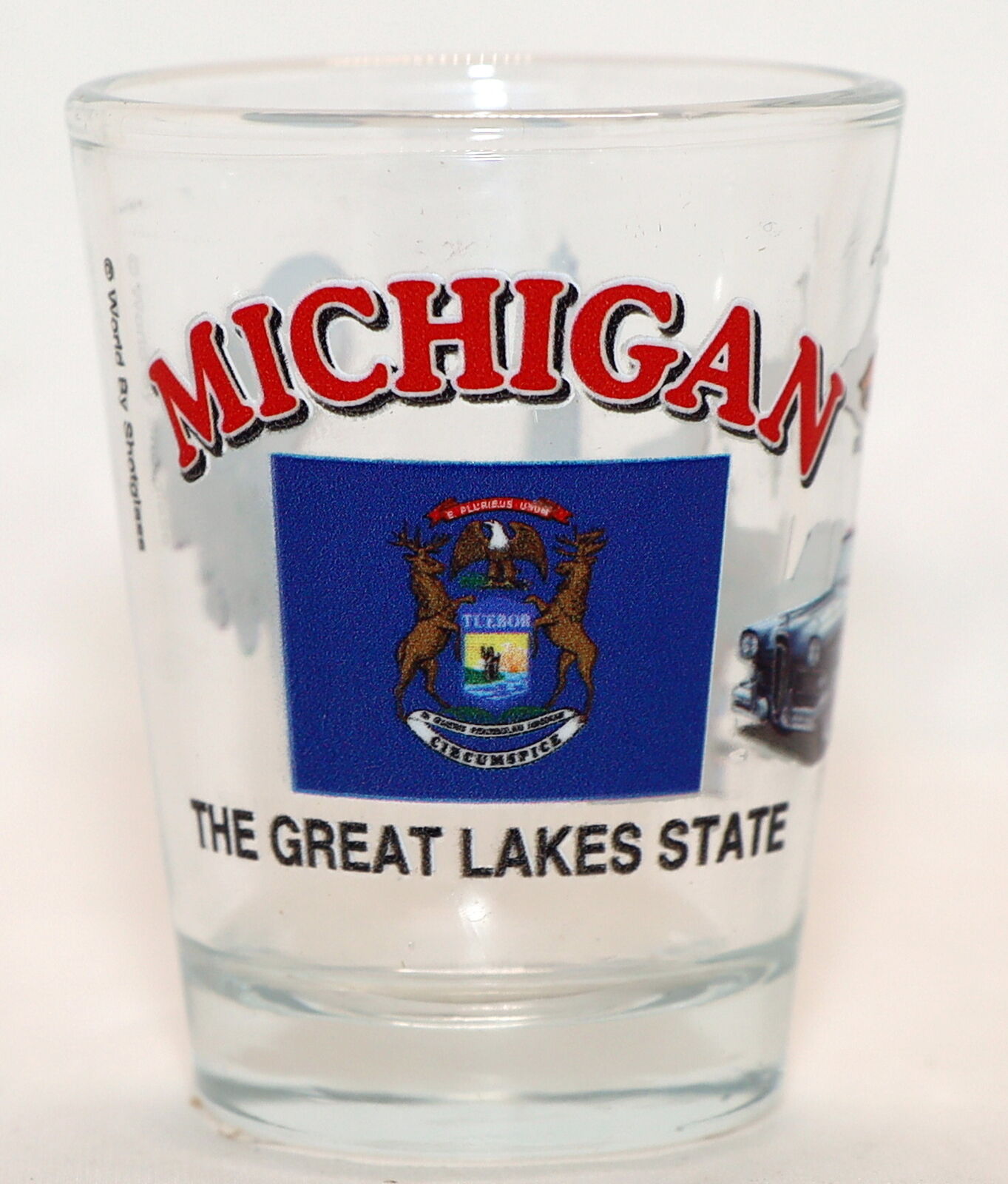 MICHIGAN THE GREAT LAKES STATE ALL-AMERICAN COLLECTION SHOT GLASS SHOTGLASS