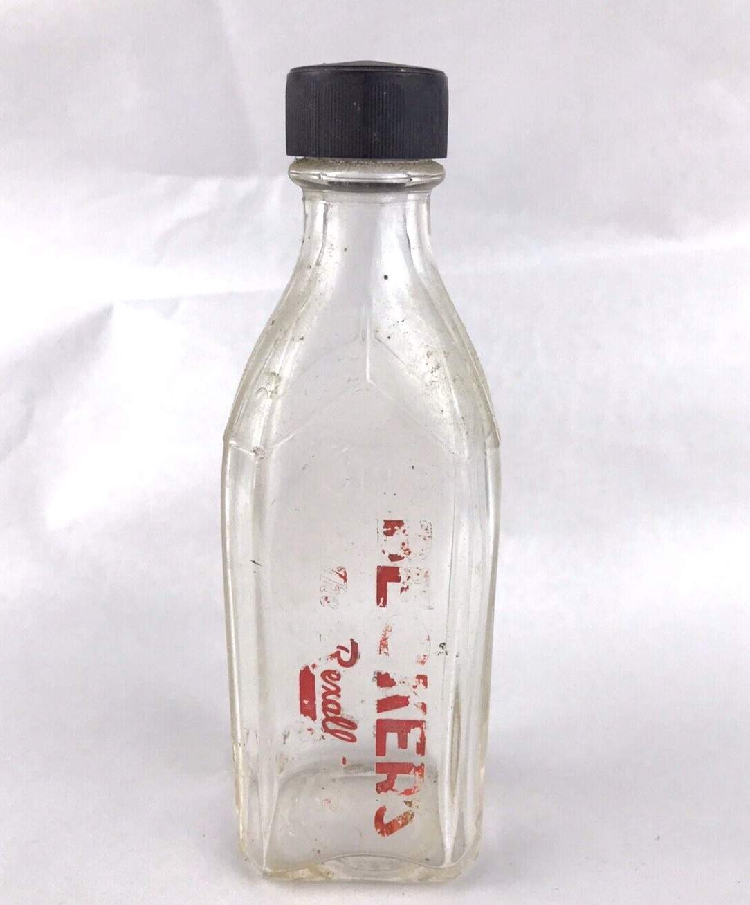 Vintage BECKERS Rexall Drug Store Empty Glass Medicine Bottle with Cap