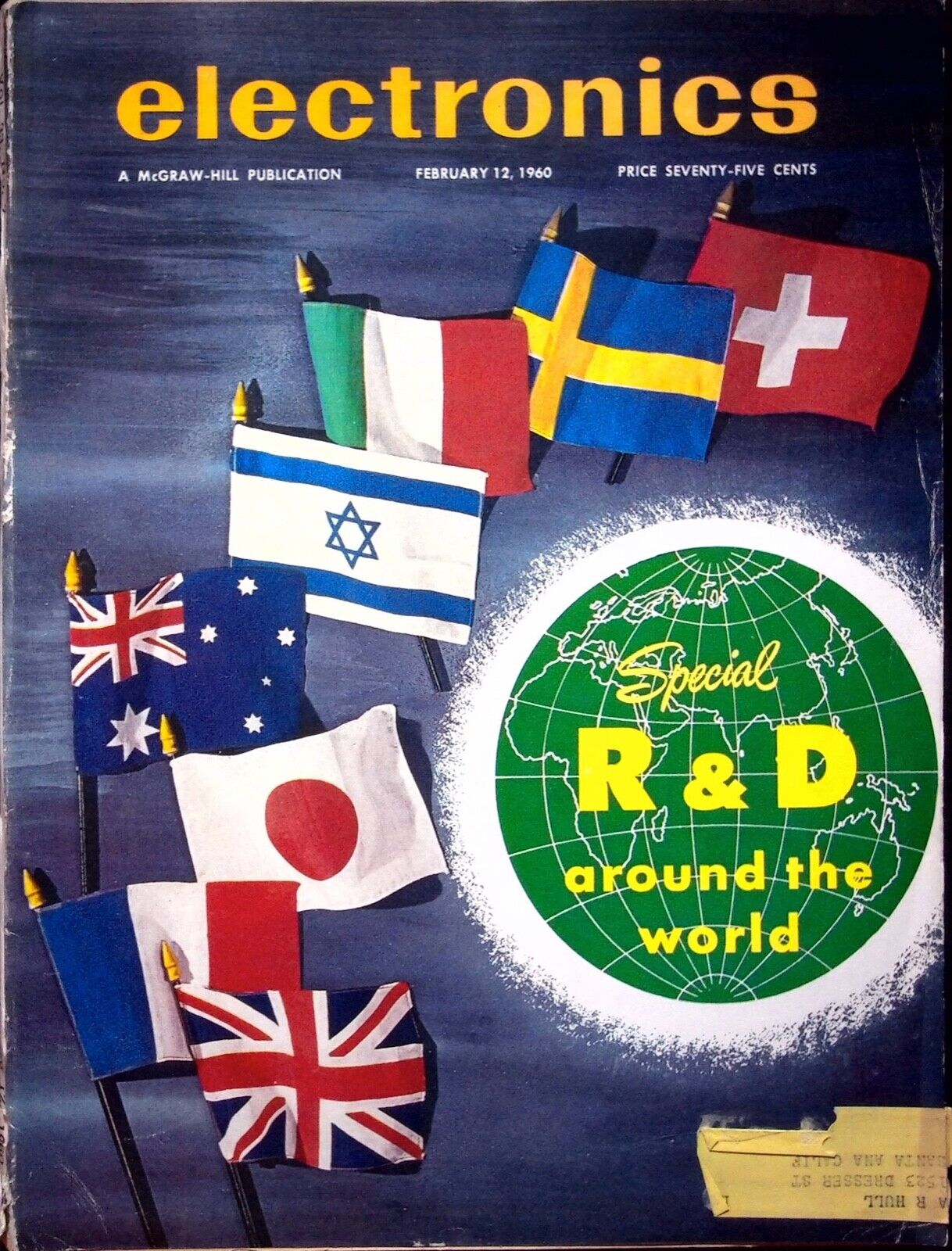 RESEARCH & DEVELOPMENT AROUND THE WORLD - ELECTRONICS MAGAZINE, FEBRUARY 12,1960