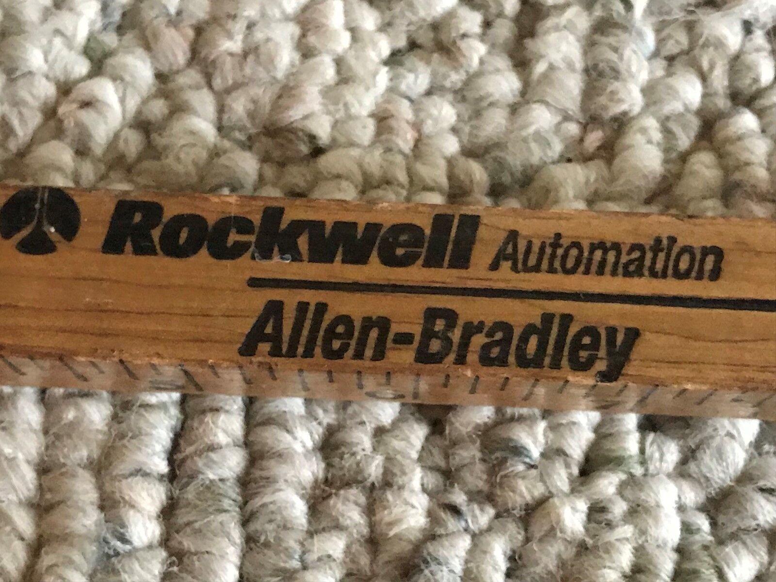 Allen Bradley Walking Stick Yardstick Square Wood Rockwell Automation Vintage