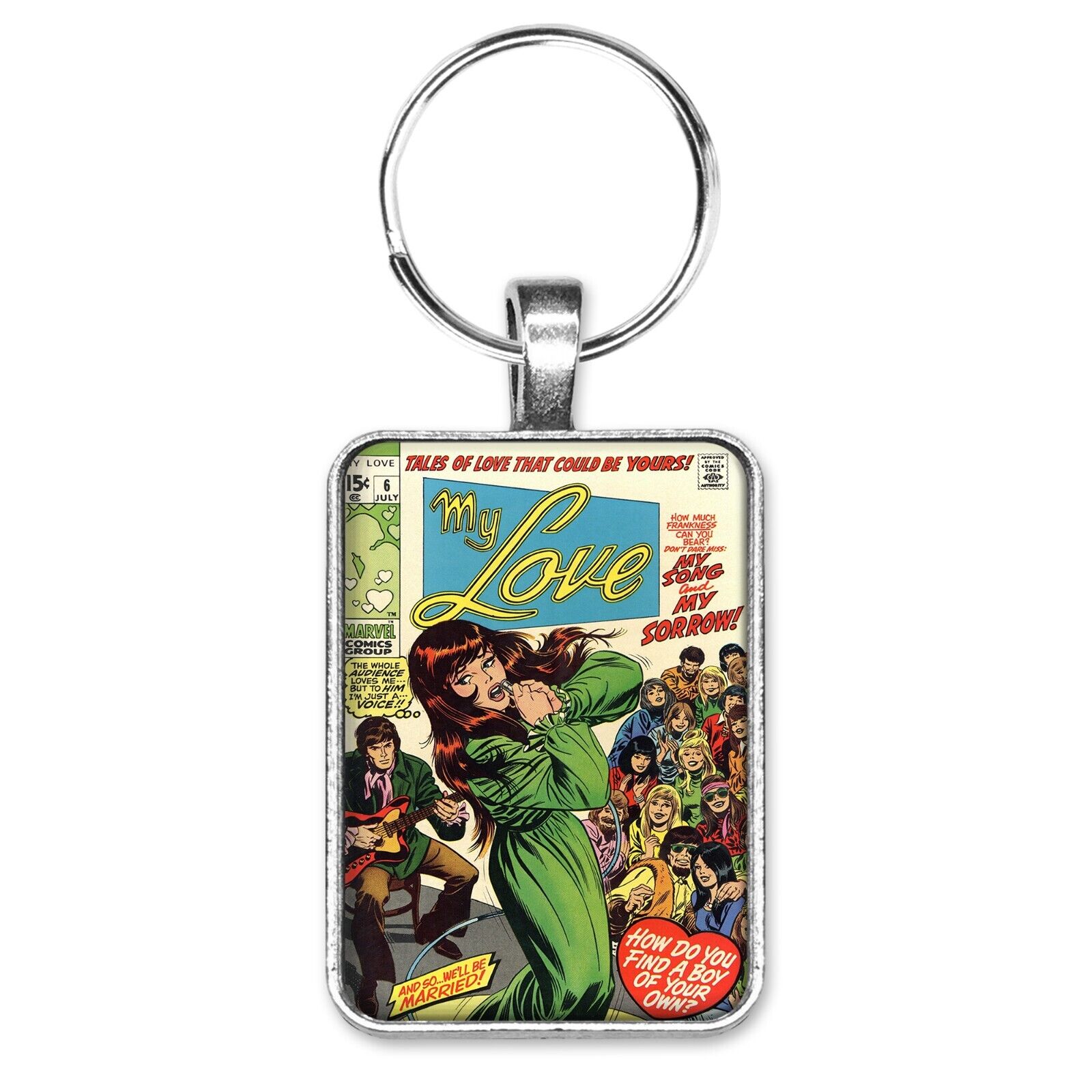 My Love #6 Cover Key Ring or Necklace Classic Romance Comic Book Jewelry