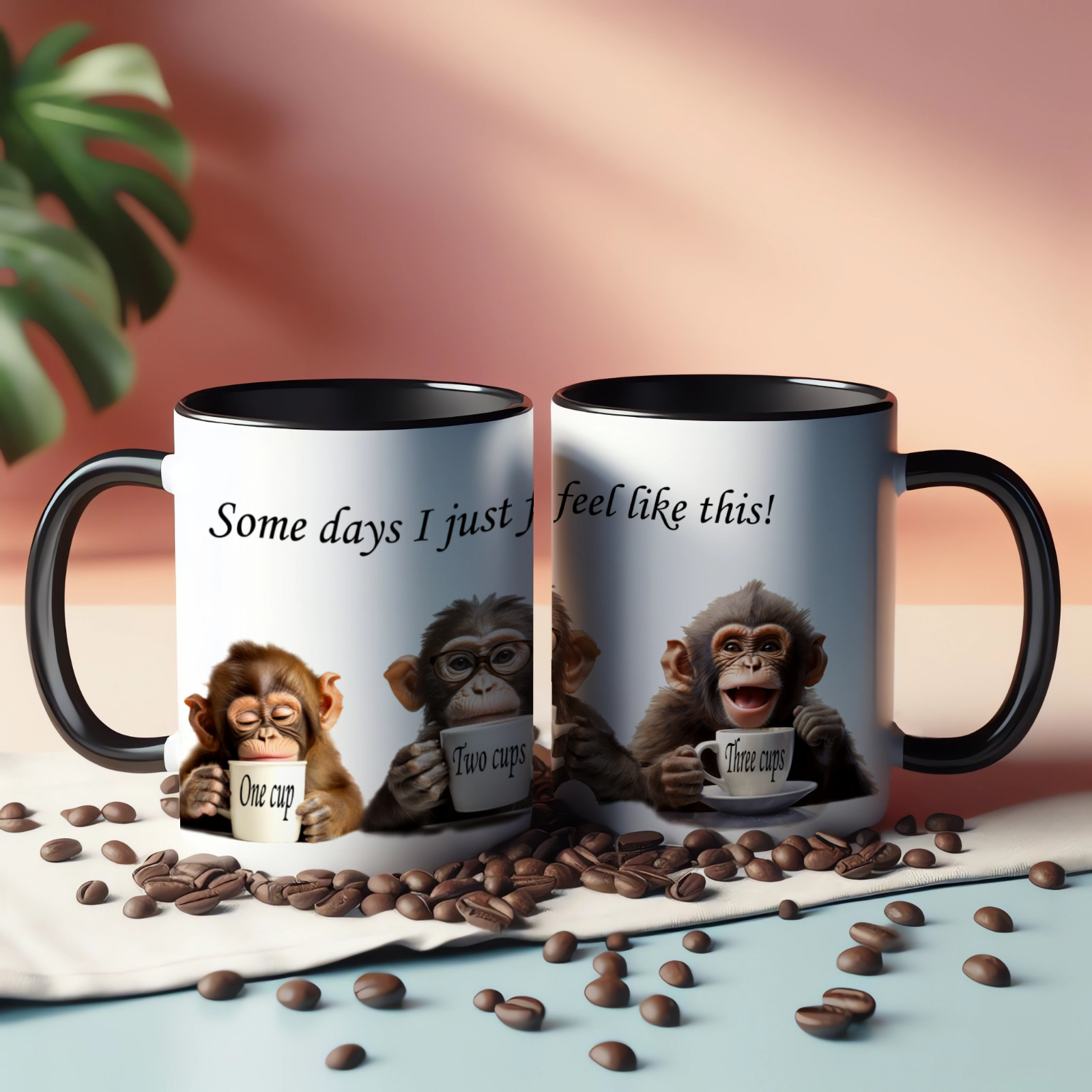 15oz Chimpanzee gift coffee mug dishwasher and microwave safe - funny, monkey