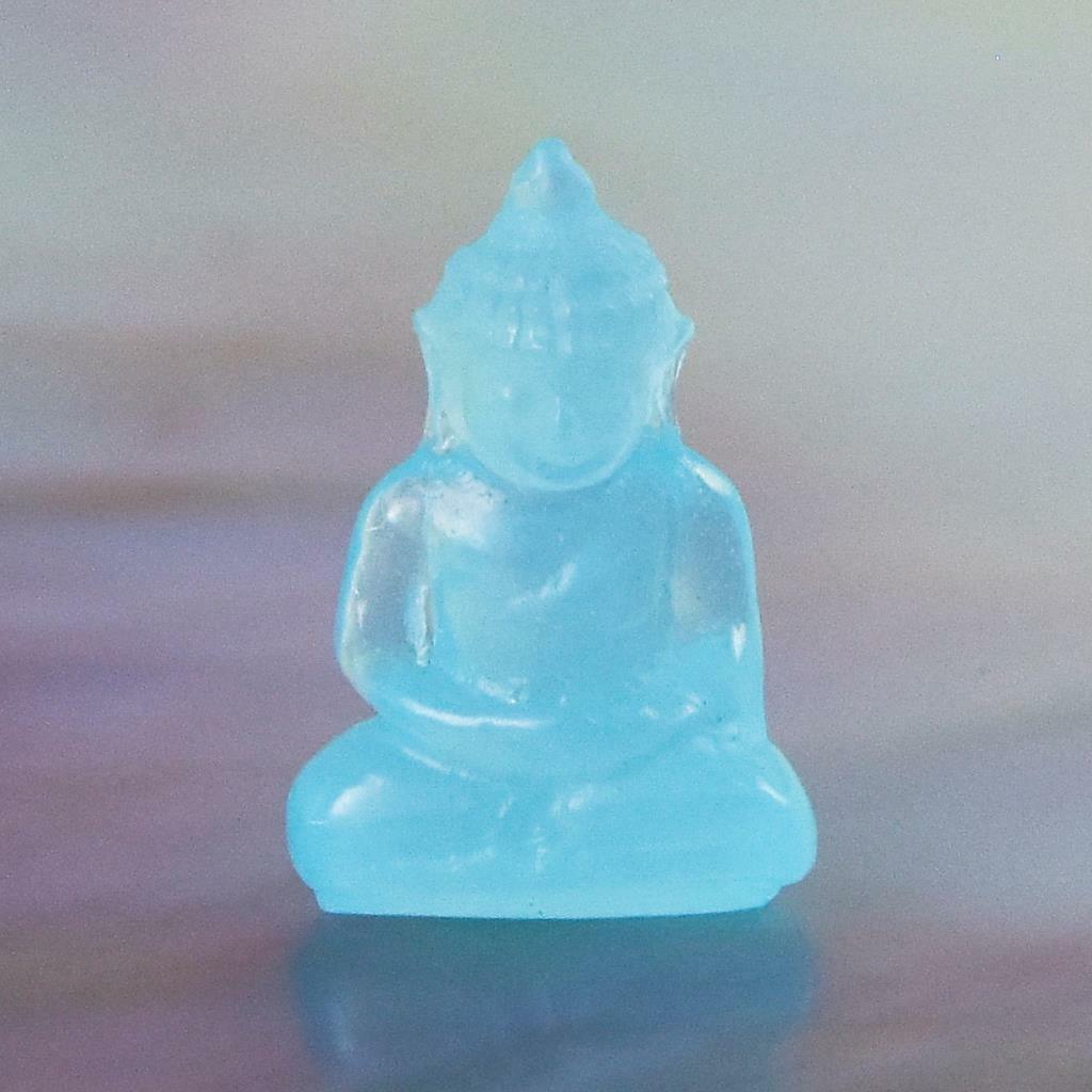 Miniature Image of the Buddha Sculpture Blue Garut Chalcedony Carving 2.05 cts