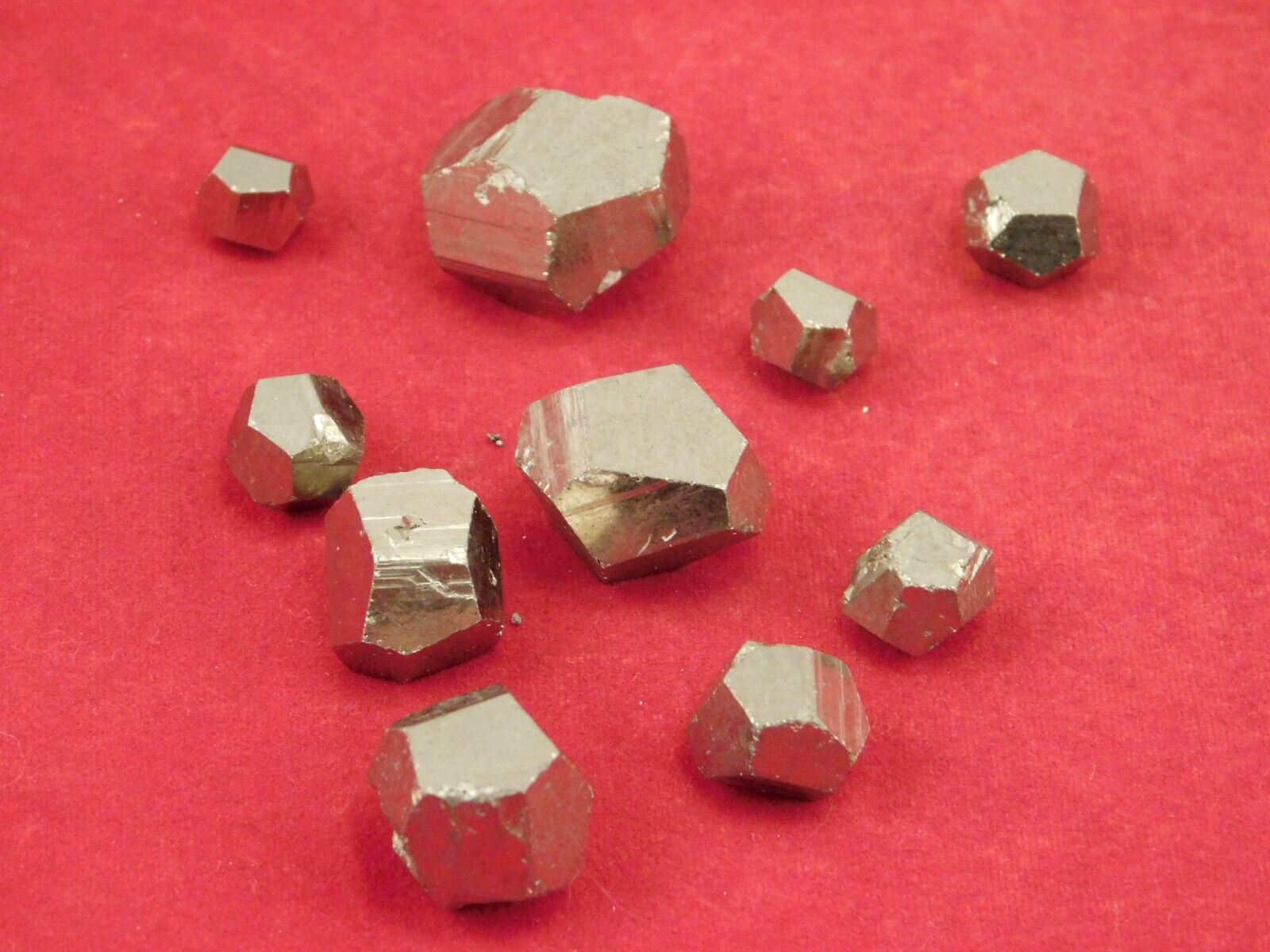 Big Lot of TEN 100% Natural DODECAHEDRON PYRITE Crystals Peru 35.9gr
