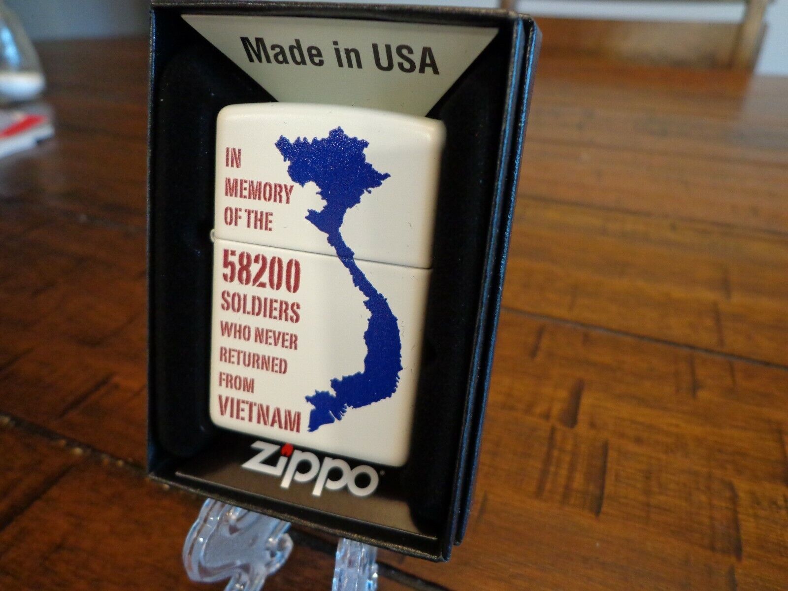 VIETNAM WAR IN MEMORY OF 58200 SOLDIERS WHO NEVER RETURNED ZIPPO LIGHTER MINT