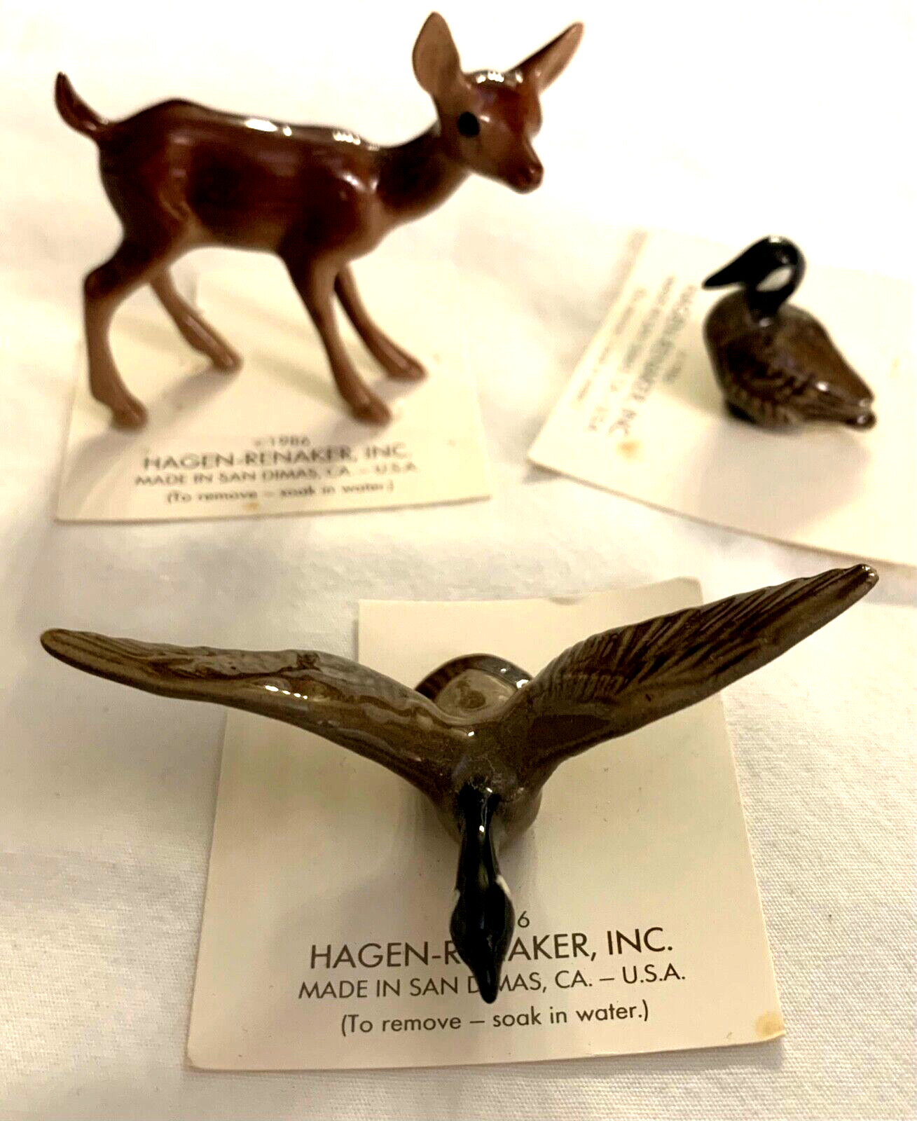Lot Of 3 Hagen-Renaker 1986 Vintage Miniature Deer & Ducks Figurines