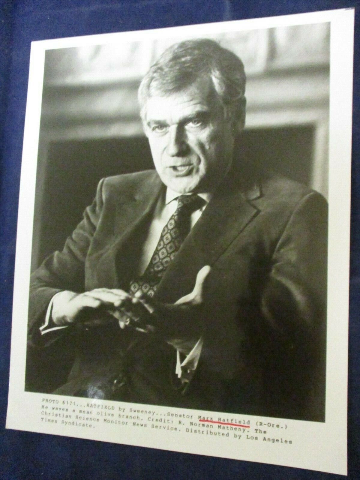 Vintage Senator Mark Hatfield R-OR christian science news Glossy Press Photo