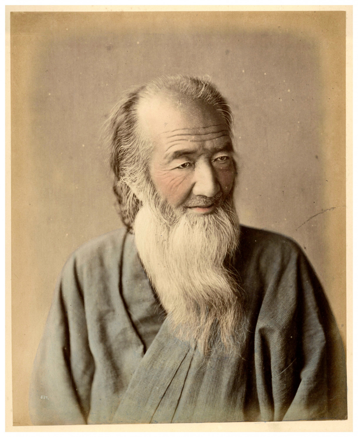 Japan, by Stillfried, Portrait of an Elderly Man Vintage Print, Drawing Album