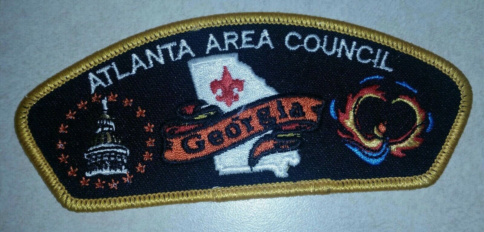Atlanta Area Council Boy Scouts BSA collectable orange border patch 
