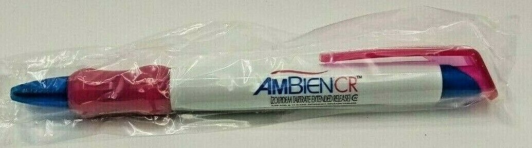 AMBIEN CR Collectible colorful push button Pen Rubber Grip RARE Insomnia New