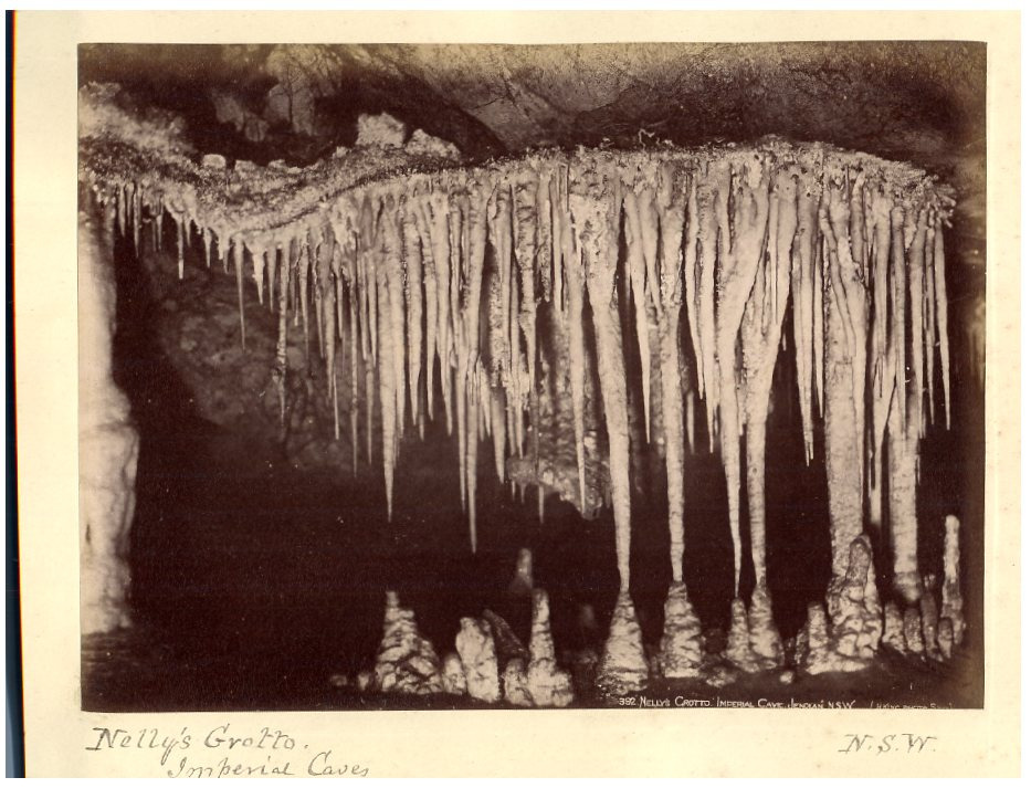 Australia, Jenolan Caves, Nelly's Grotto, Imperial Caves Albumen Vintage pr