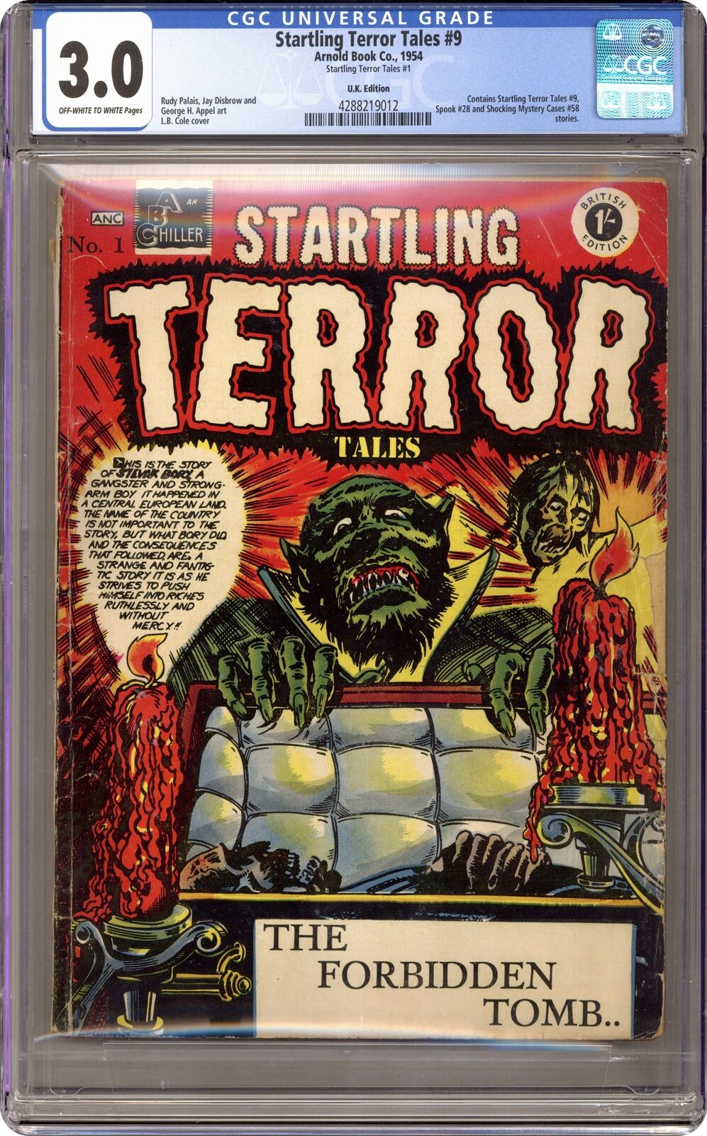 Startling Terror Tales #1 CGC 3.0 1954 4288219012