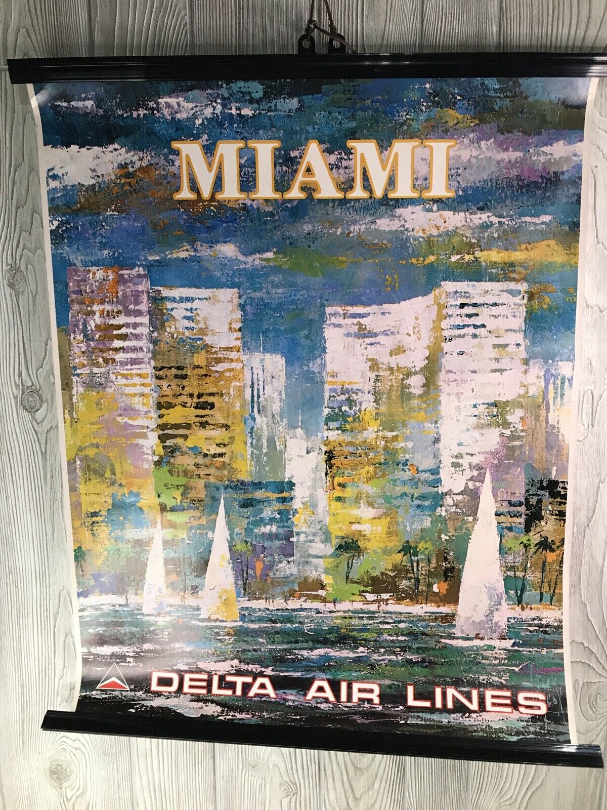 Delta Airlines Miami Florida Watercolor Print by Jack Laycox 22\