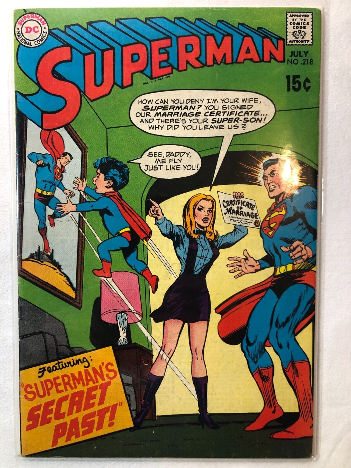 Superman 218 July 1969 Vintage Silver Age DC Comics Very Nice Condition
