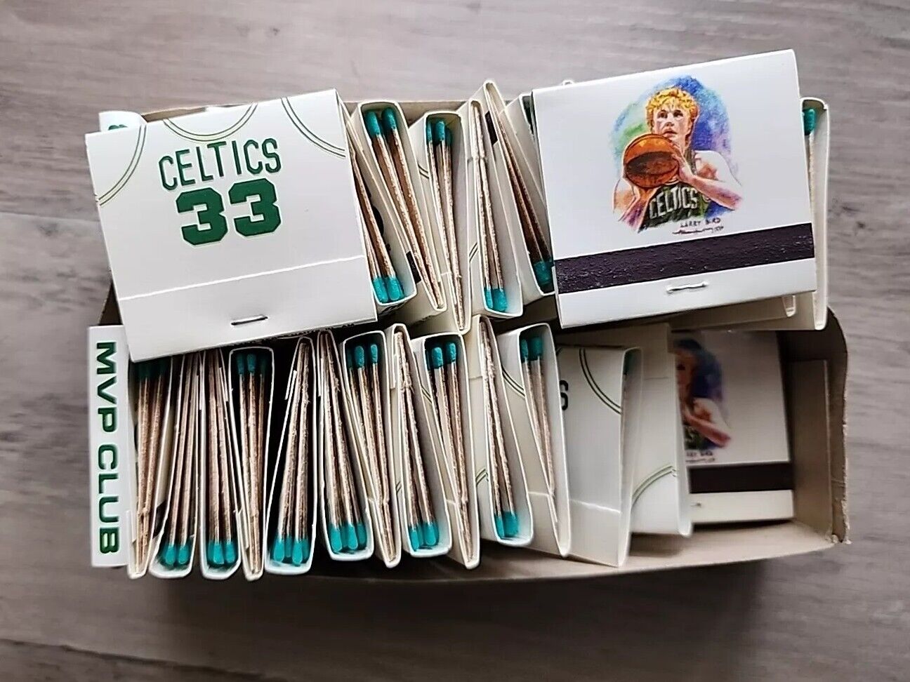 x3 Vintage Larry Bird's Boston Connection MVP Club Celtics Matchbook, 30 strike