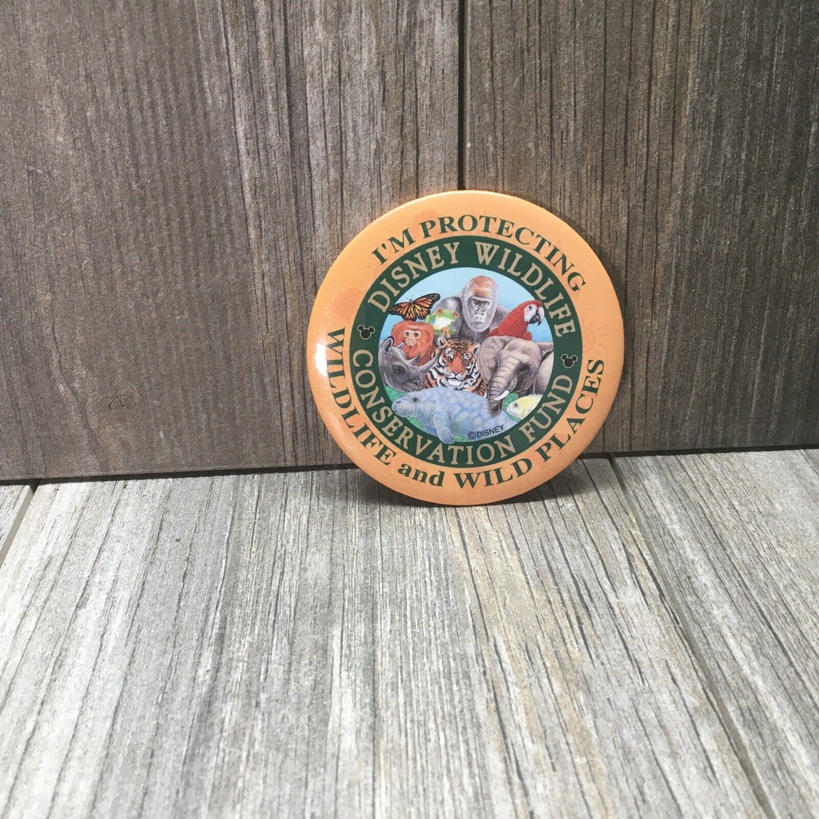 Disney Wildlife Conservation Fund Button Pin Wildlife And Wild Places 3”