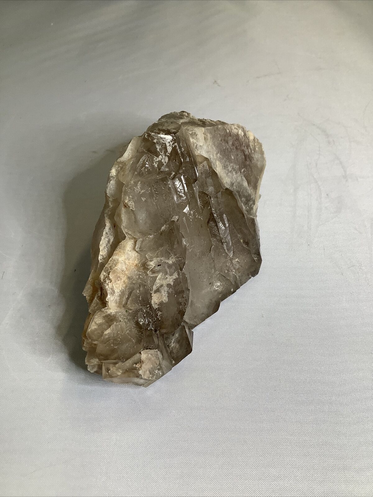 smokey elestial skelital quartz Brazil 433g Mineral Specimen 5”