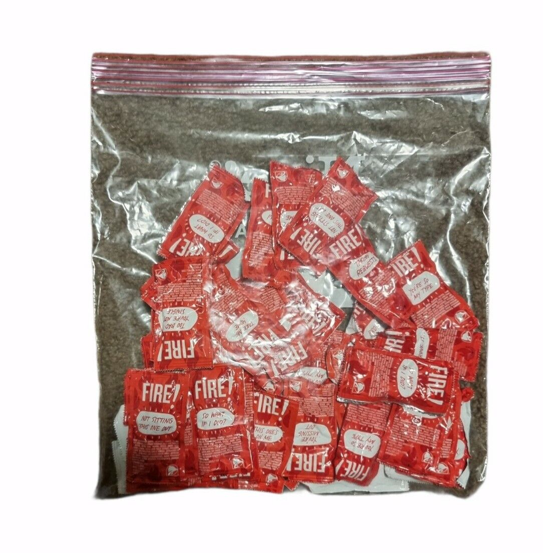 50 Taco Bell Fire Sauce Packets -- New And Sealed Free Fast Shipping