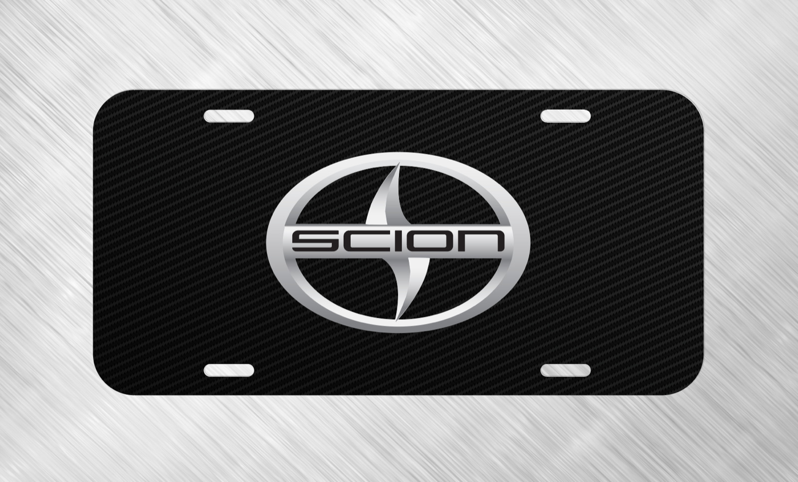 Simulated Carbon Fiber Scion tC FR-S XB XD License Plate Auto Car Tag  