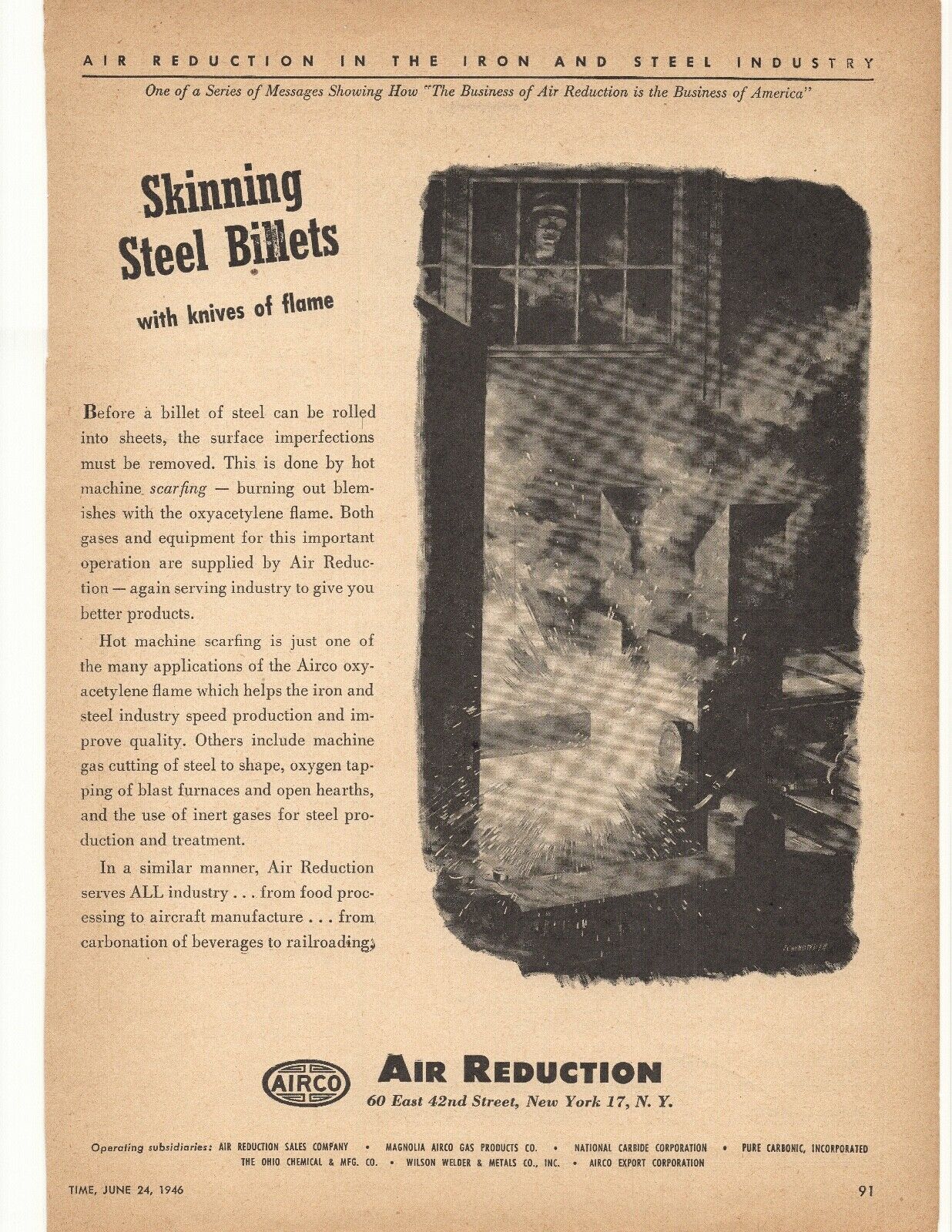1946 Airco Air Reduction Advertisement
