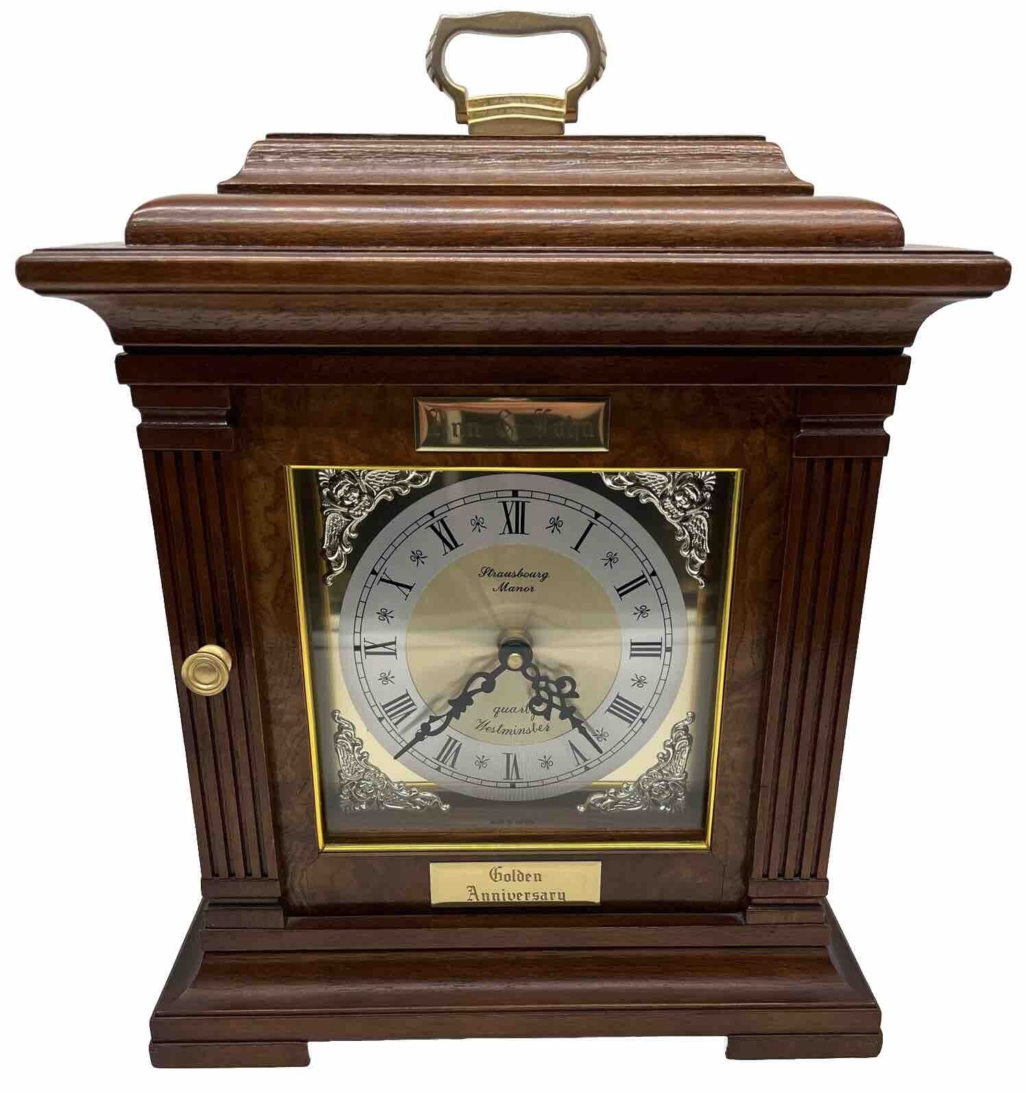 Vintage Westminster Mantel Clock Strausbourg Manor Quartz Very Good Working Cond