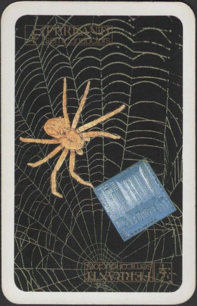 Playing Cards Single Card Old * FERRANTI SEMICONDUCTORS * Advertising SPIDER WEB