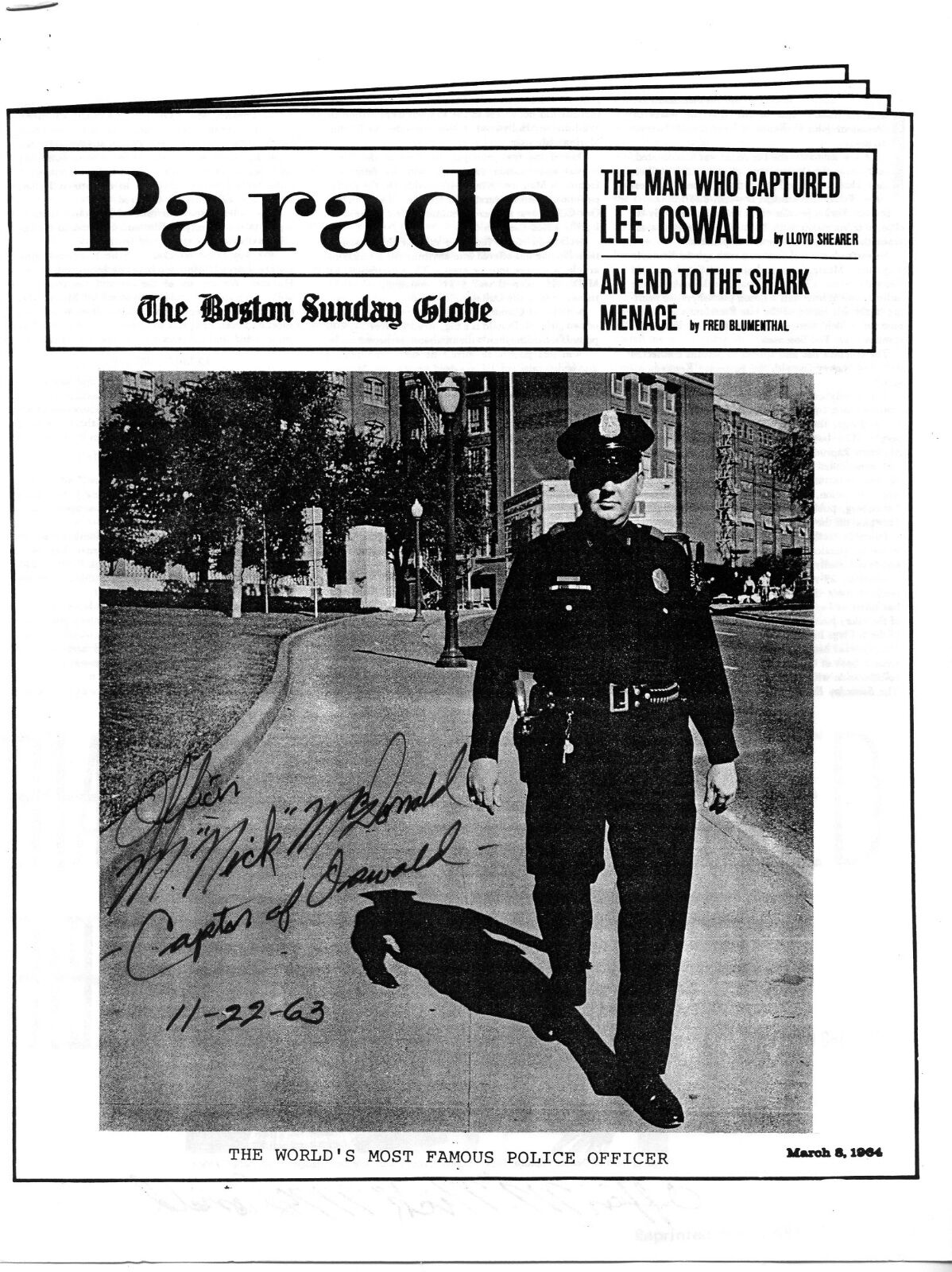 The Man Who Captured Lee Harvey Oswald - Three Signatures - JFK Assassination
