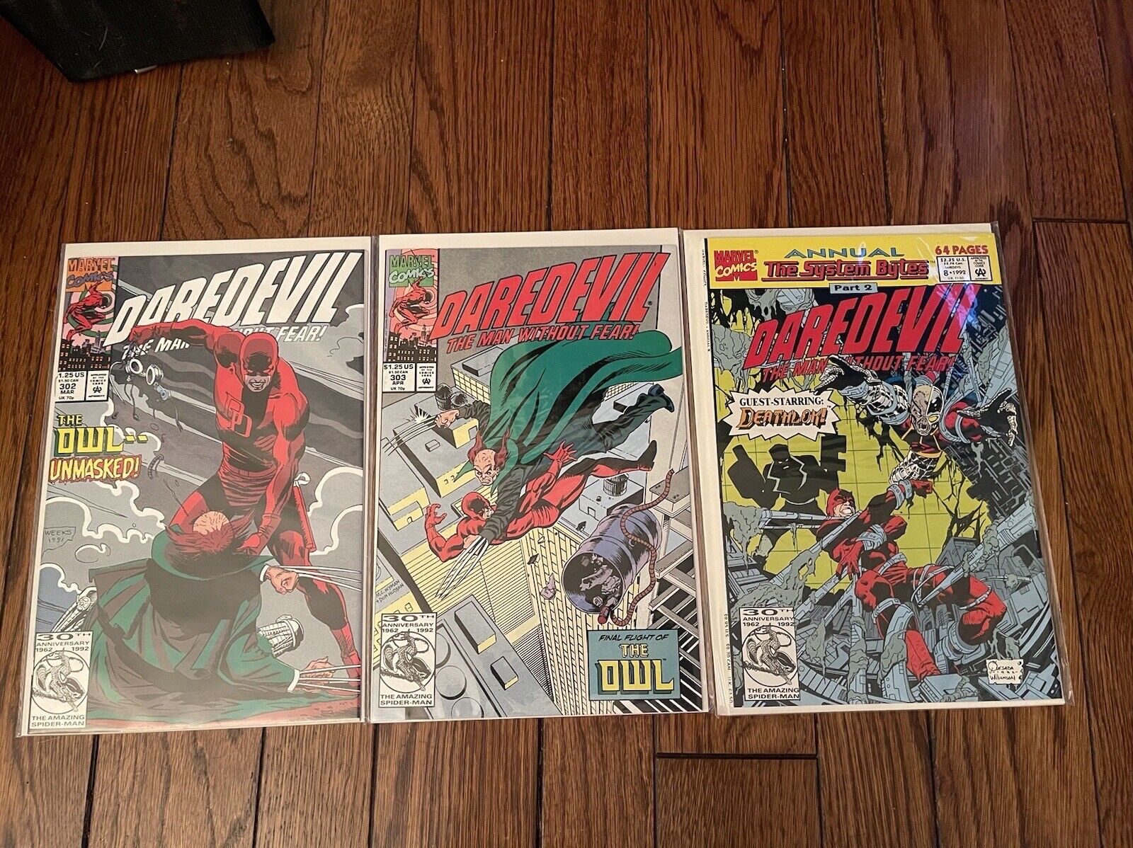 Daredevil Mixed Comic Lot Issues #302, 303 & Annual #8.  All NM
