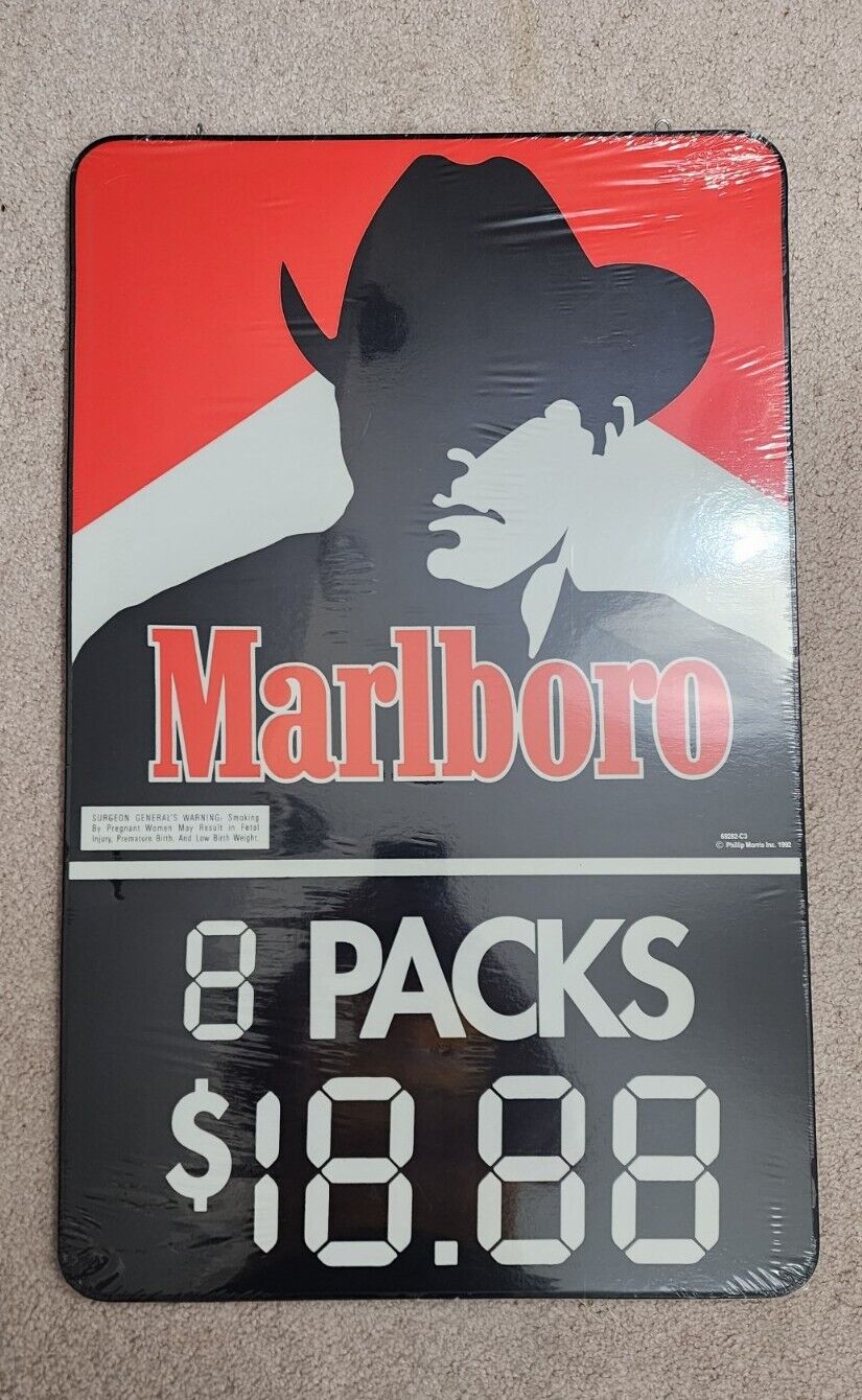NEW Vintage 1992 Original Marlboro Cigarette Authentic Store Display Sign