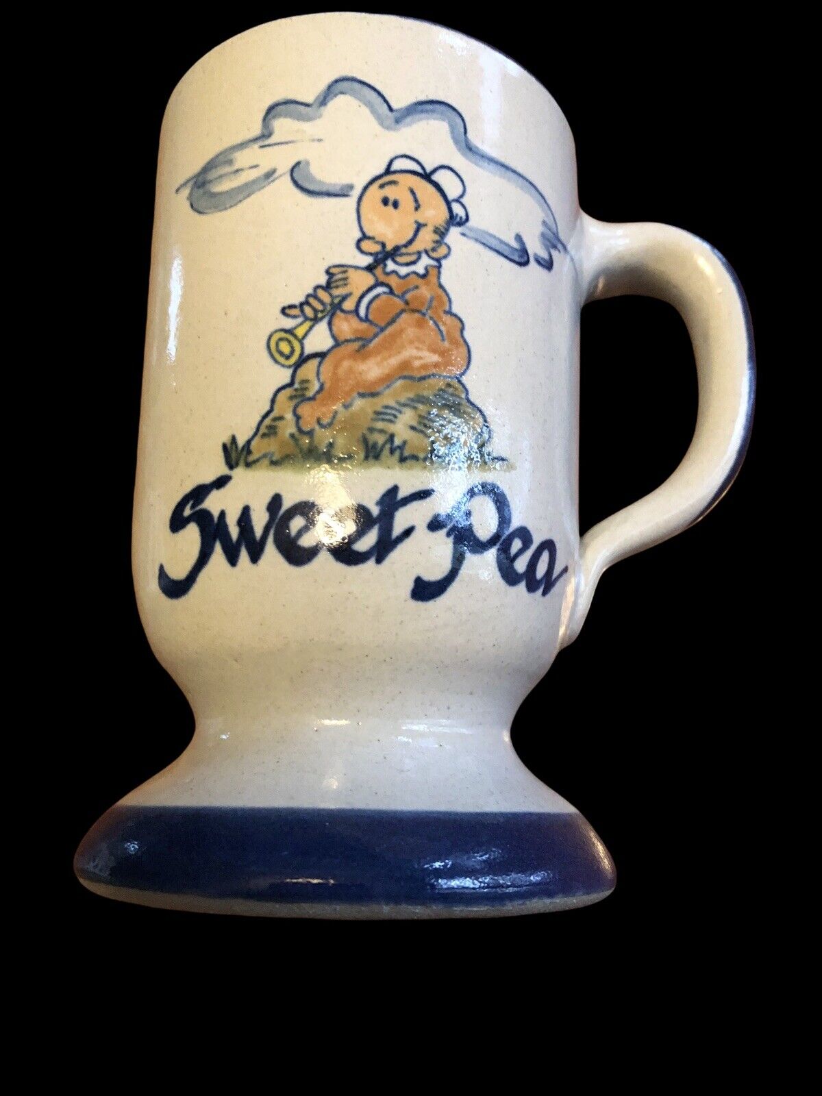 Ultra Rare Vintage Louisville stoneware Sweet Pea mug - From Popeye Adorable Art