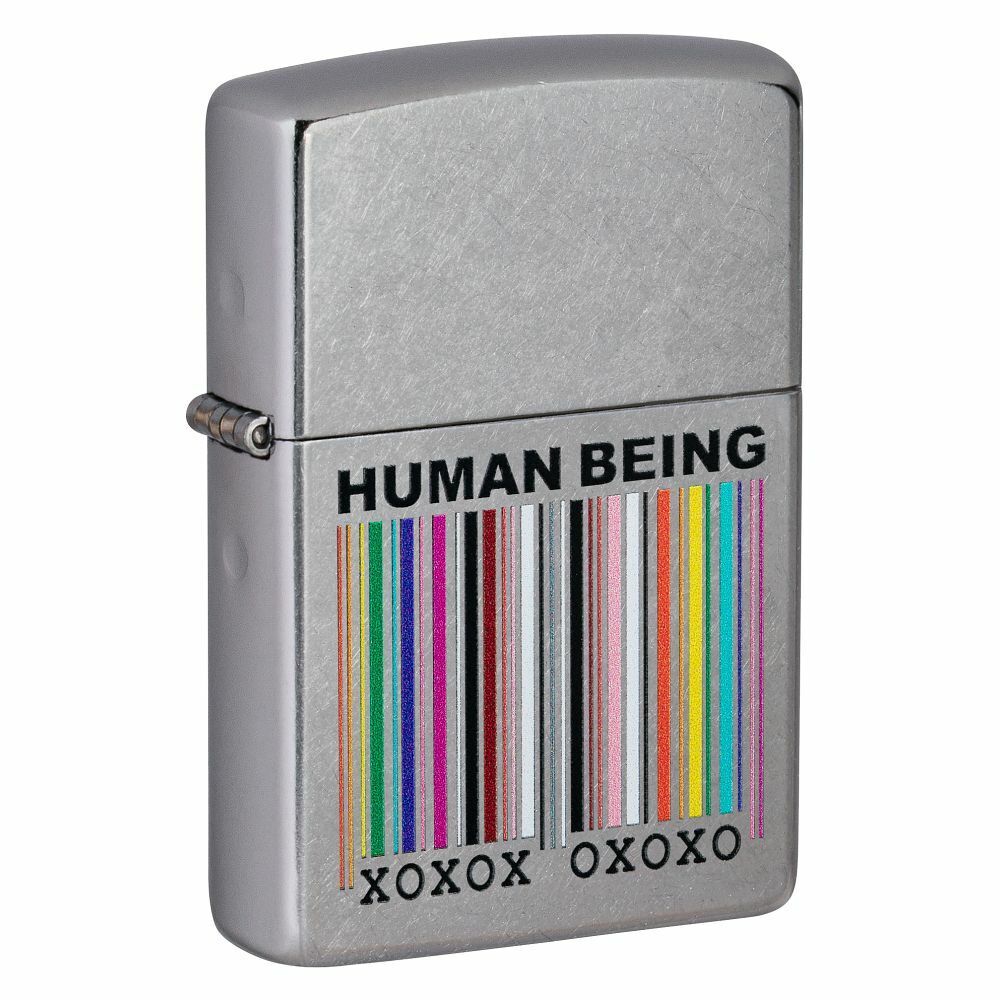 Zippo Human Being Design Street Chrome Windproof Pocket Lighter, 49578