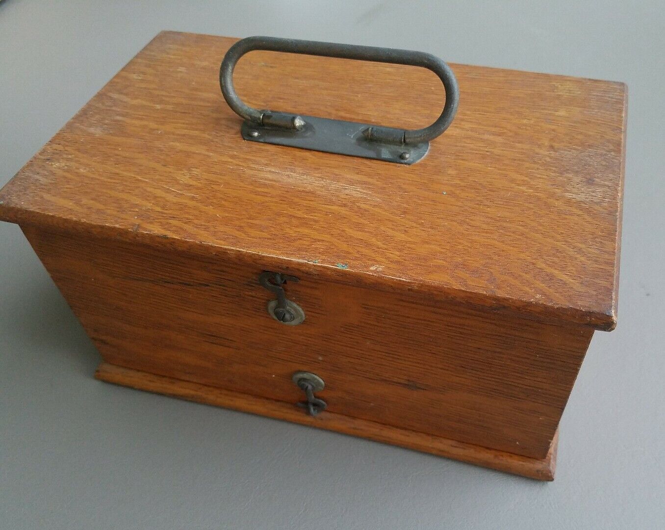 Aged Vintage Wooden Electrical Battery Box Unique Storage RARE