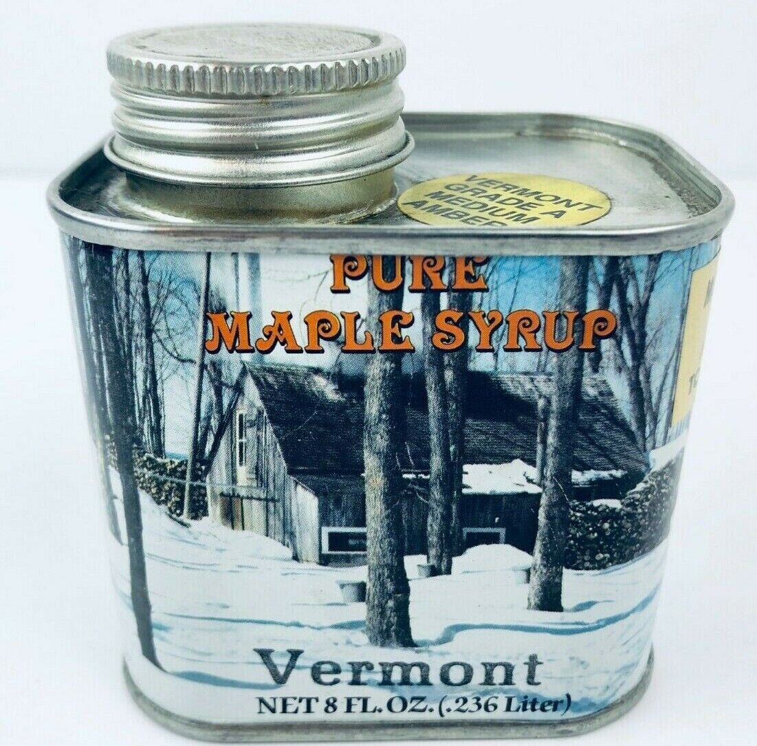 Vermont 1984 Pure Maple Syrup Tin Can 