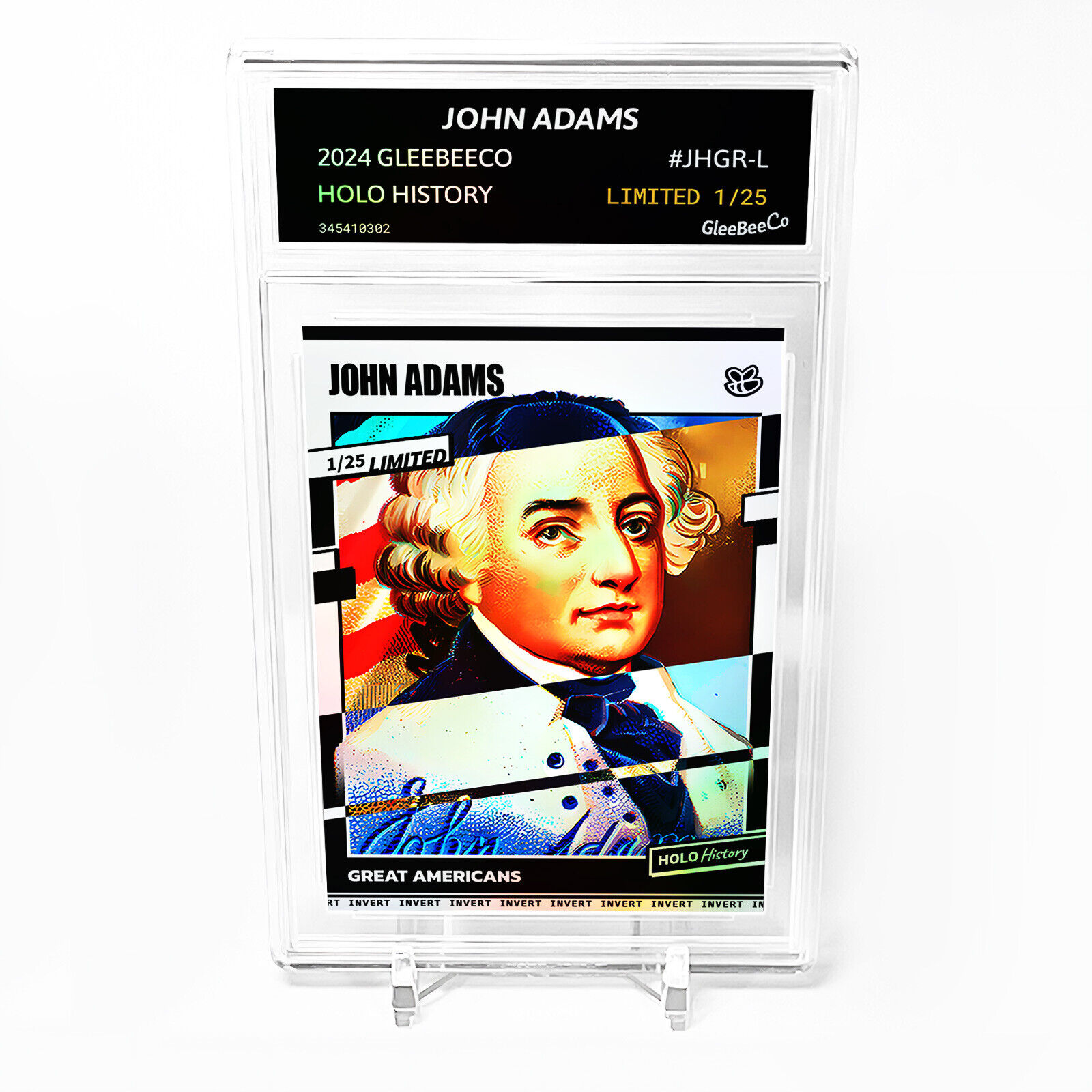 JOHN ADAMS Card 2024 GleeBeeCo Holo History *INVERT* #JHGR-L Limited to Only /25