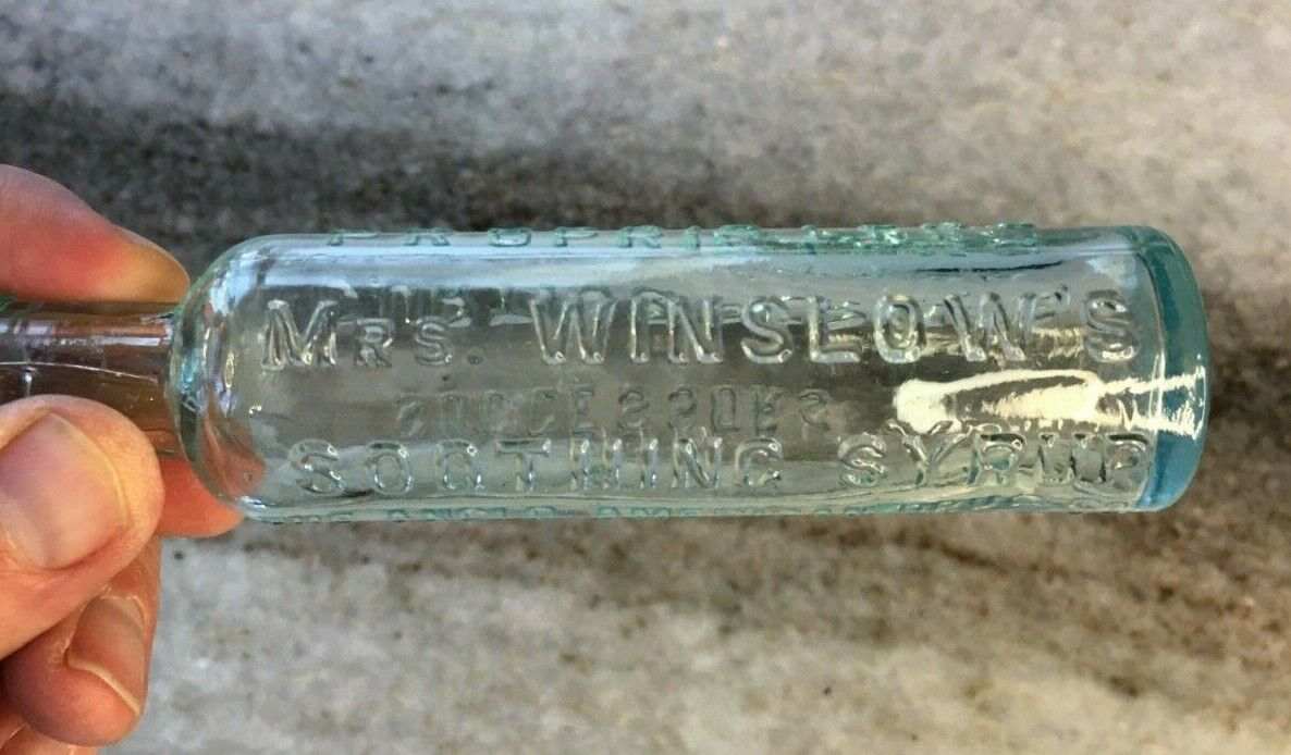 Antique Embossed Mrs winslow soothing syrup anglo american drug co Bangor Maine