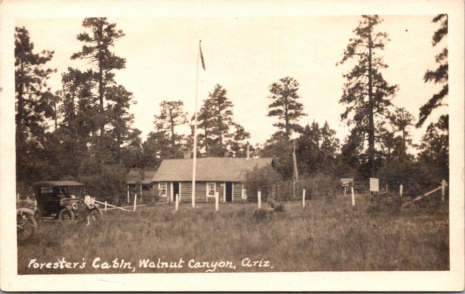 Real Photo Postcard Forester\'s Cabin in Walnut Canyon, Arizona