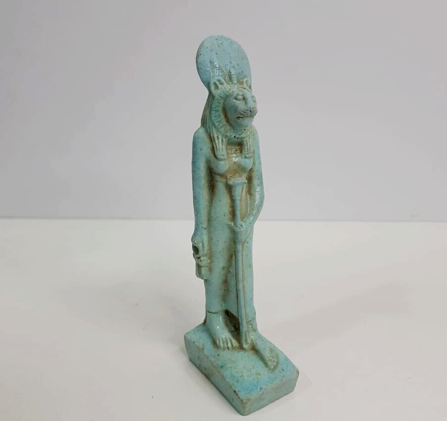 Gorgeous ancient Egyptian statue of God Sekhmet made of Egyptian stone