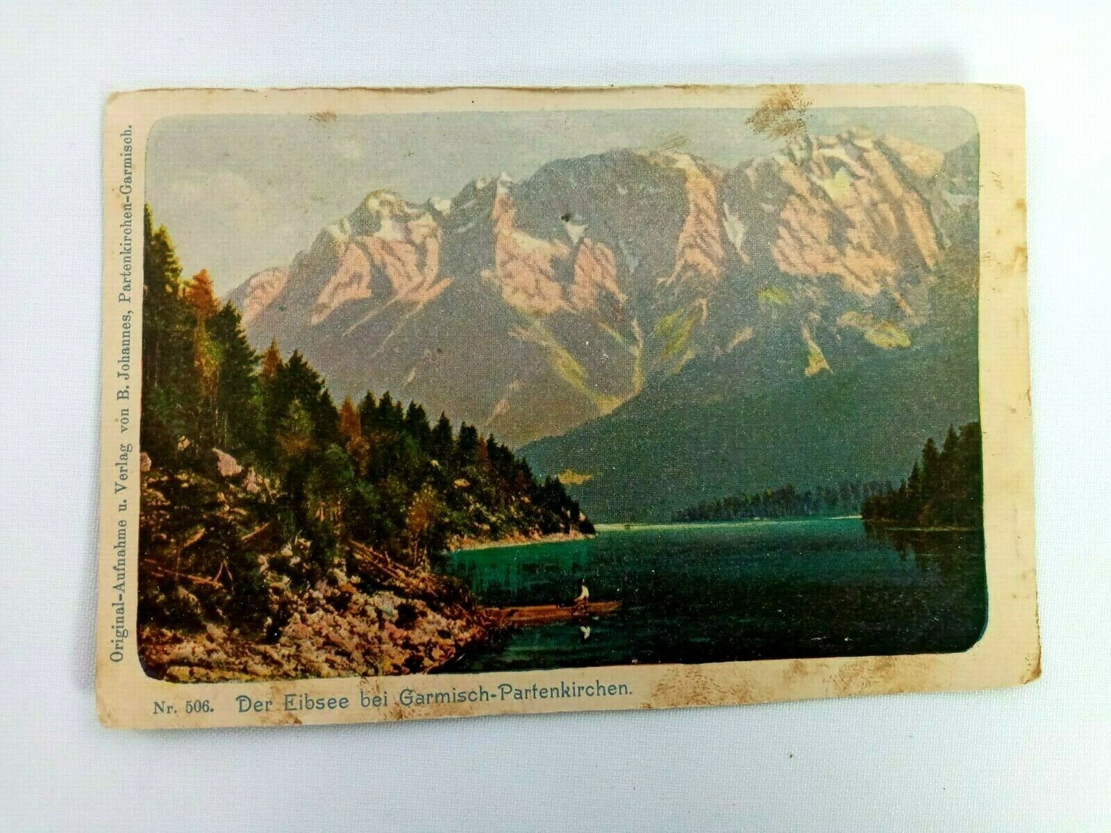 Vintage Postcard Der Eibsee bei Garmisch Partenkirchen Lake in Bavaria, Germany