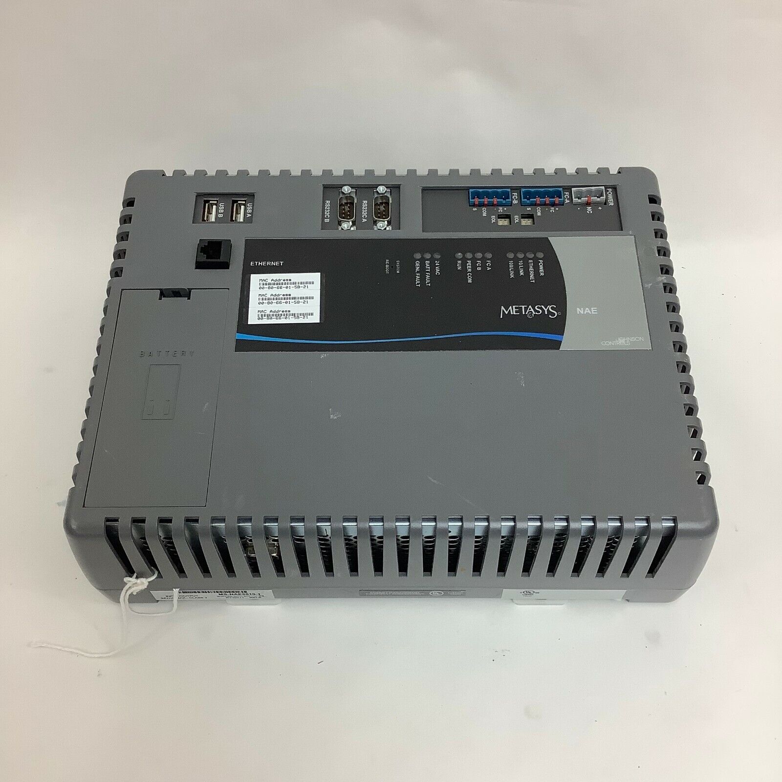 Johnson Controls Metasys MS-NAE5510-1 PLC Controller NAE 5510 Ver 2.2 Rev B