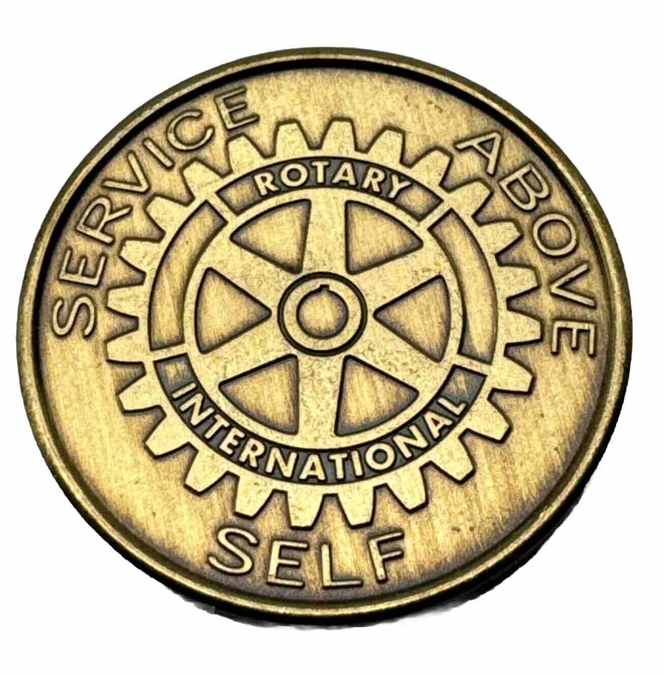 Vintage Rotary International Service Above Self Bronze Challenge Coin Medal