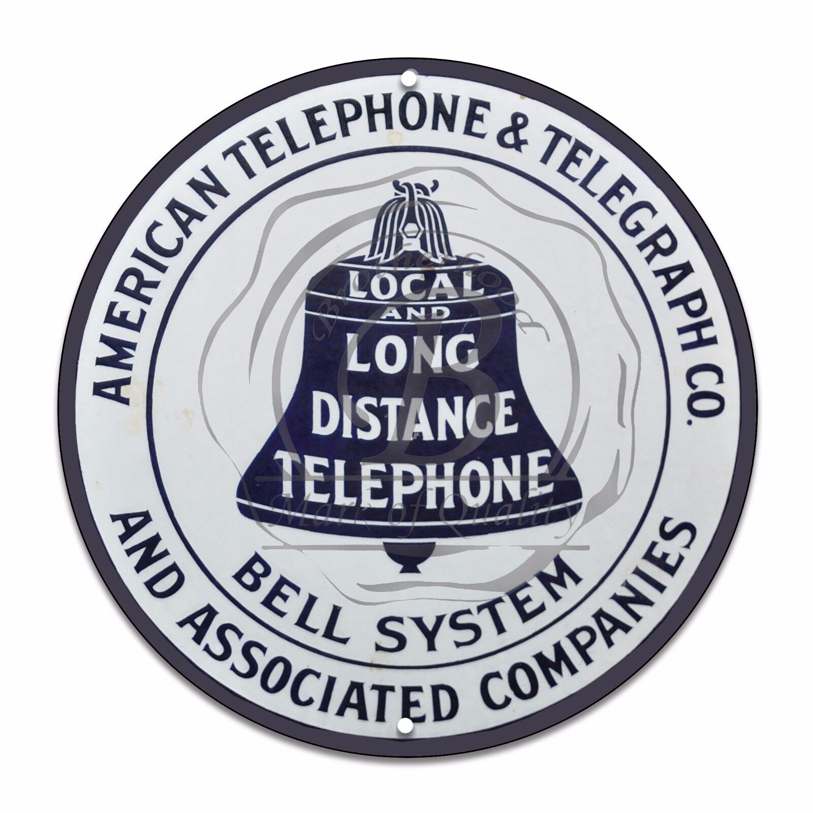 American Telephone Telegraph Bell System Reproduction 11.75 Circle Aluminum Sign