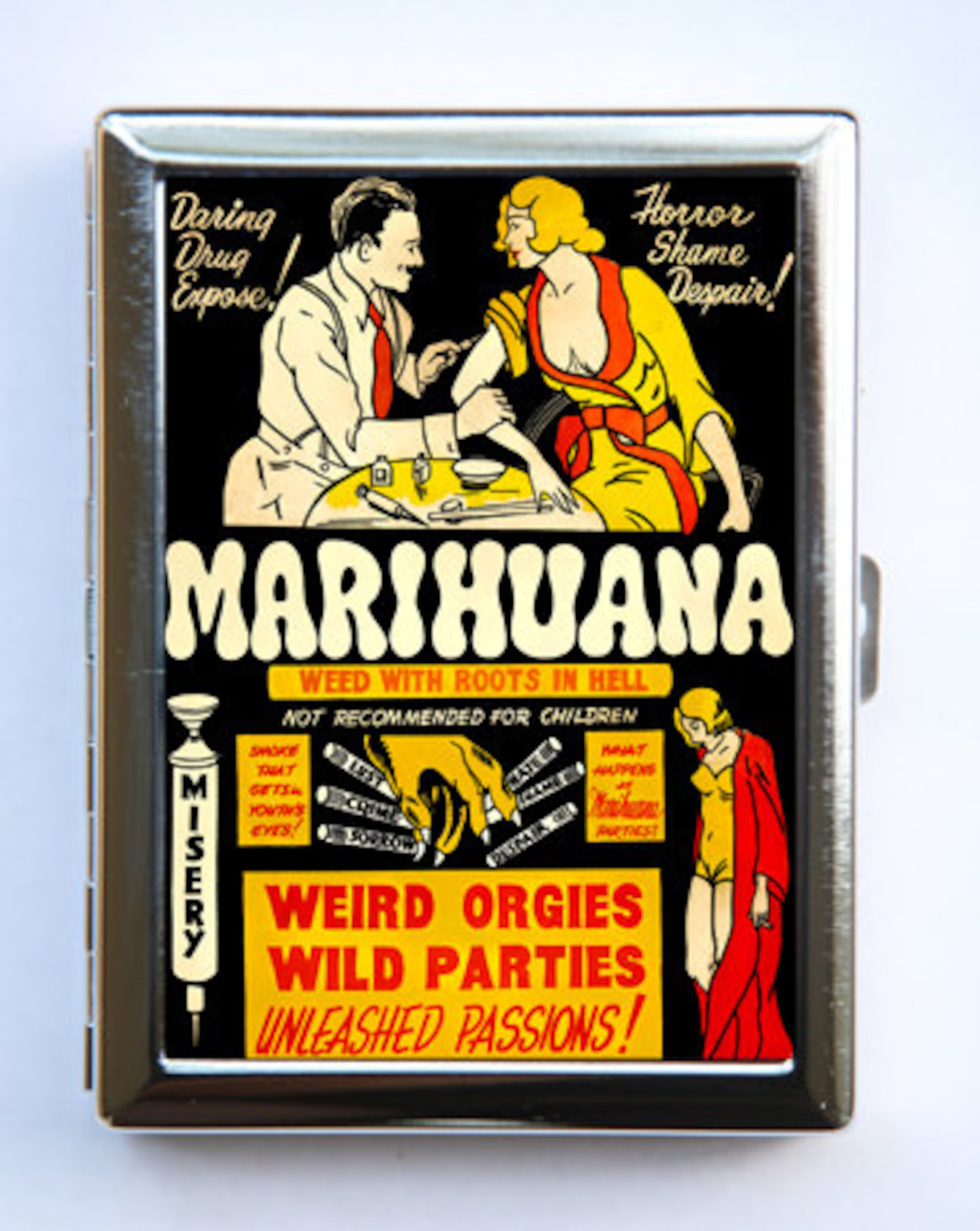 Marijuana Marihuana Poster Cigarette Case Wallet Business Card Holder