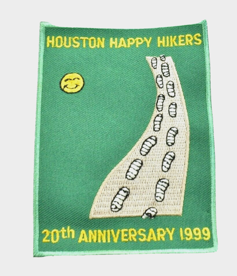 Houston Happy Hikers 20th Anniversary Patch 1999 Vintage
