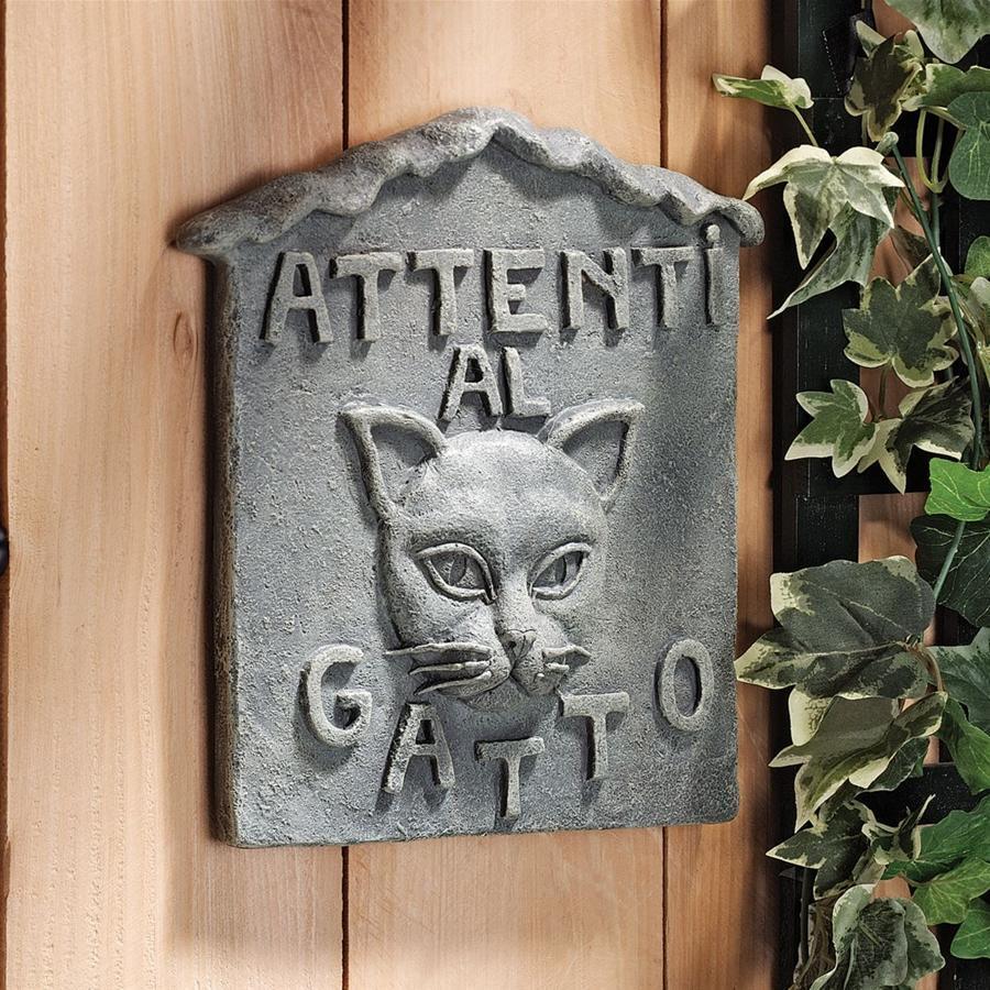 Attenti Al Gatto (Beware of Cat) Italian Trespassers Beware Warning Wall Plaque